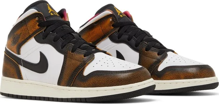 Air Jordan 1 Mid SE GS Wear-Away - Taxi, black