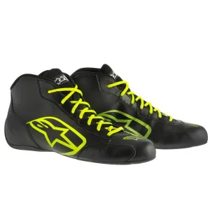 ALPINESTARS TECH 1-KSTART SHOE BLACK YELLOW FLOUR SZ 10