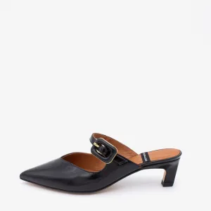 Angel Alarcon Black kitten Heel Mule||25051480B