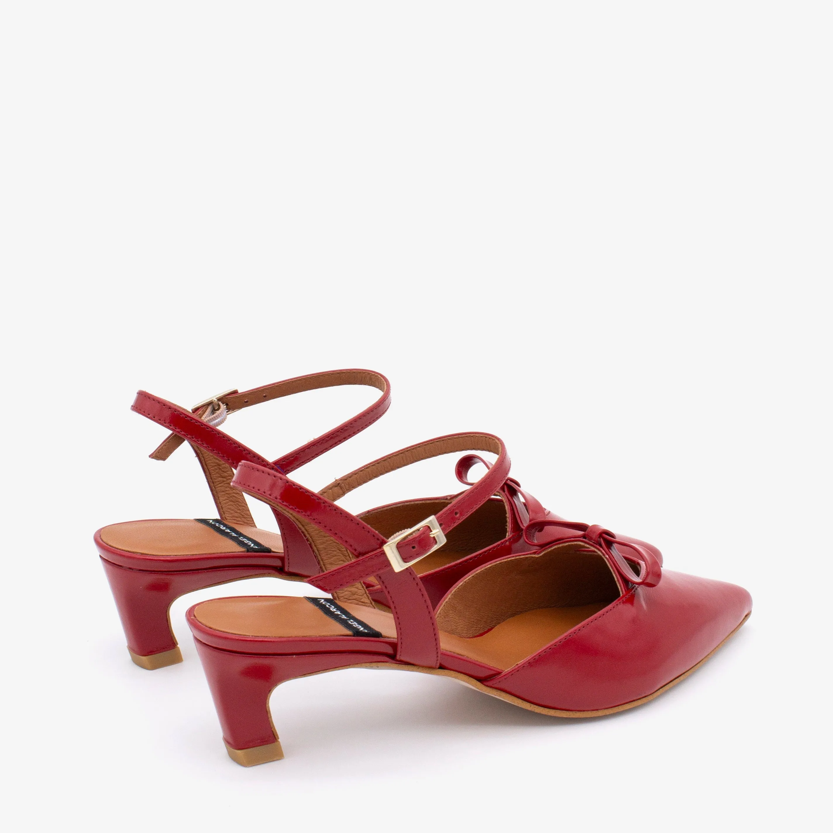 Angel Alarcon Red Kitten Heel Sandal|25050480R