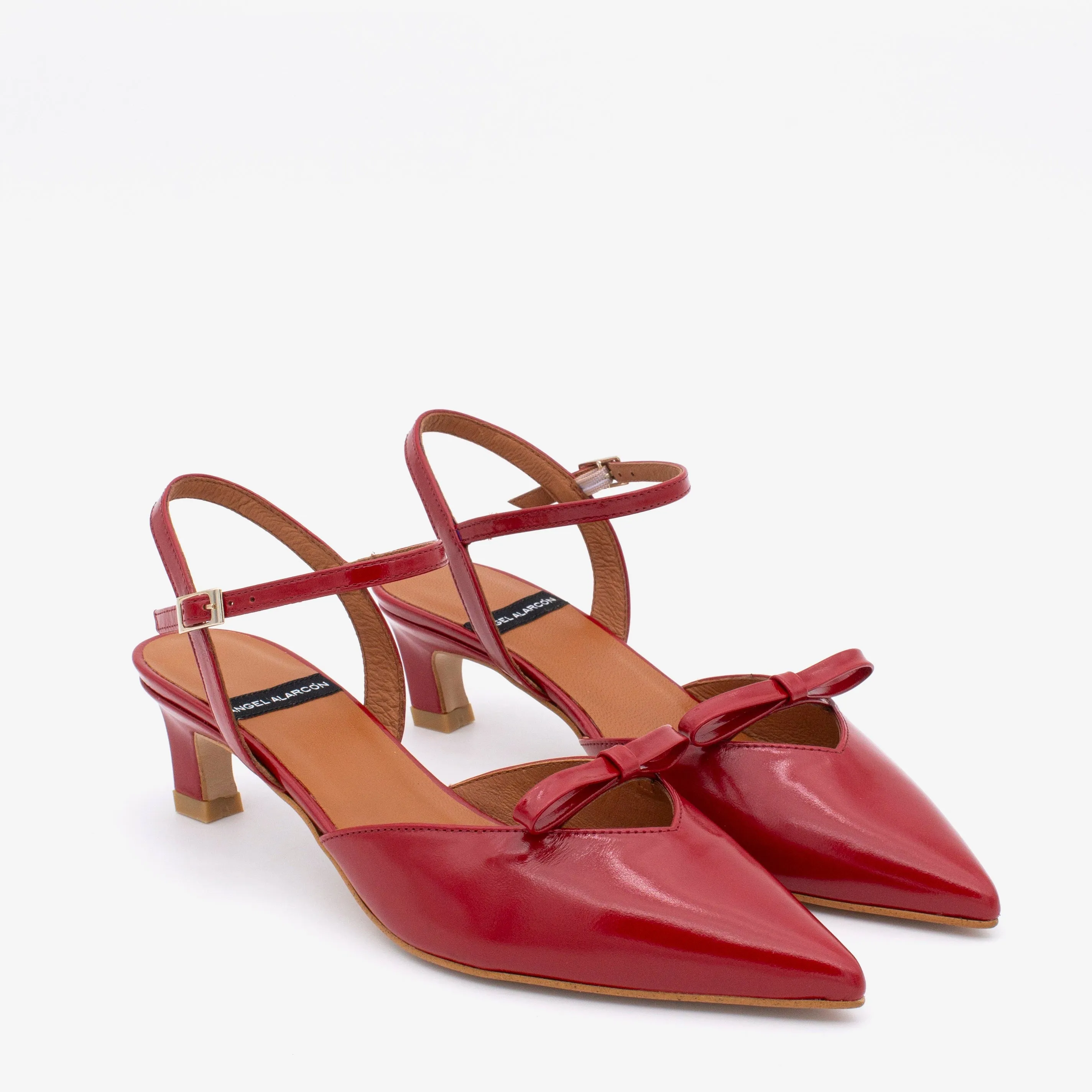 Angel Alarcon Red Kitten Heel Sandal|25050480R