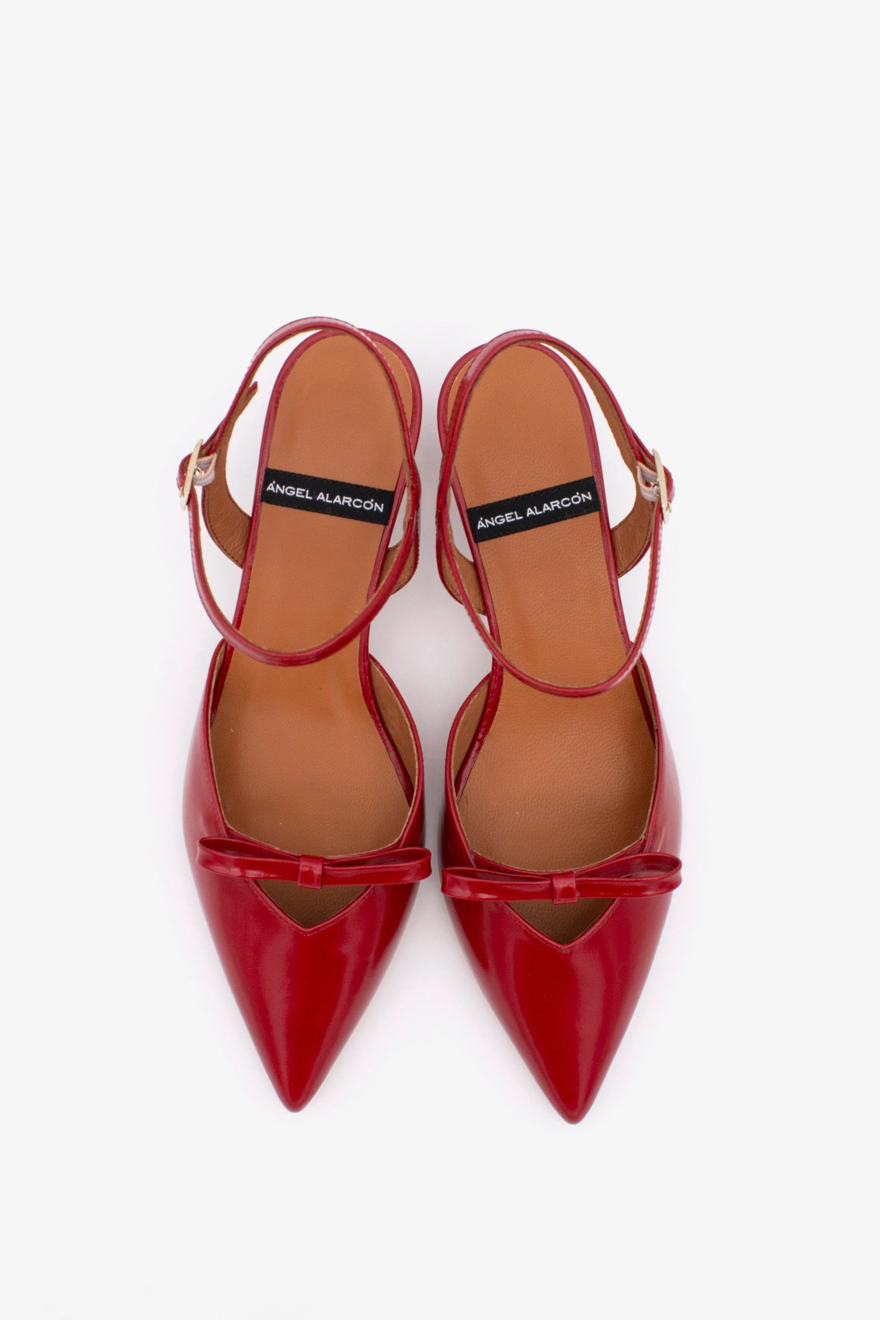 Angel Alarcon Red Kitten Heel Sandal|25050480R