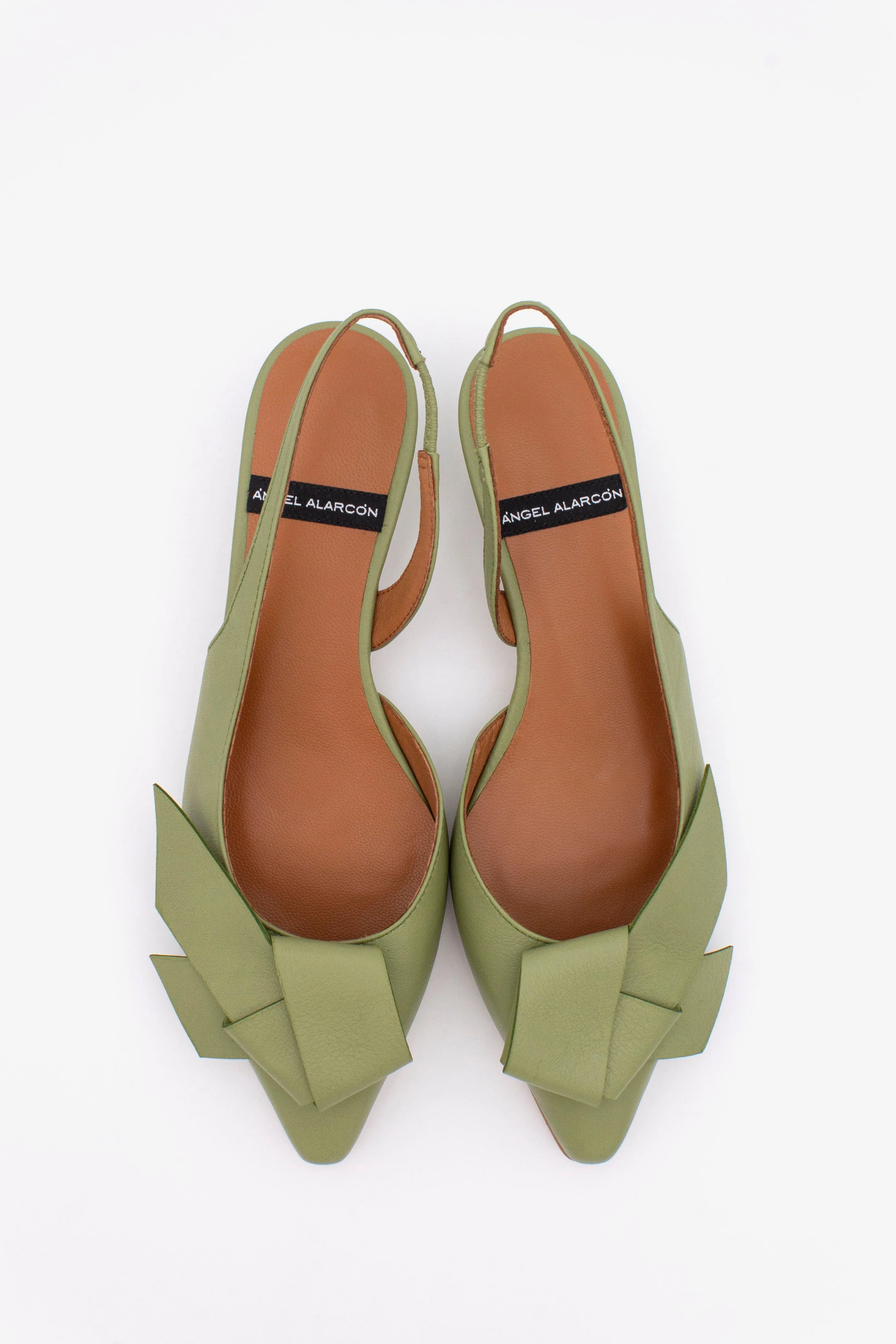 Angel Alarcon Sea Green Kitten Heel Sandal|25055273G