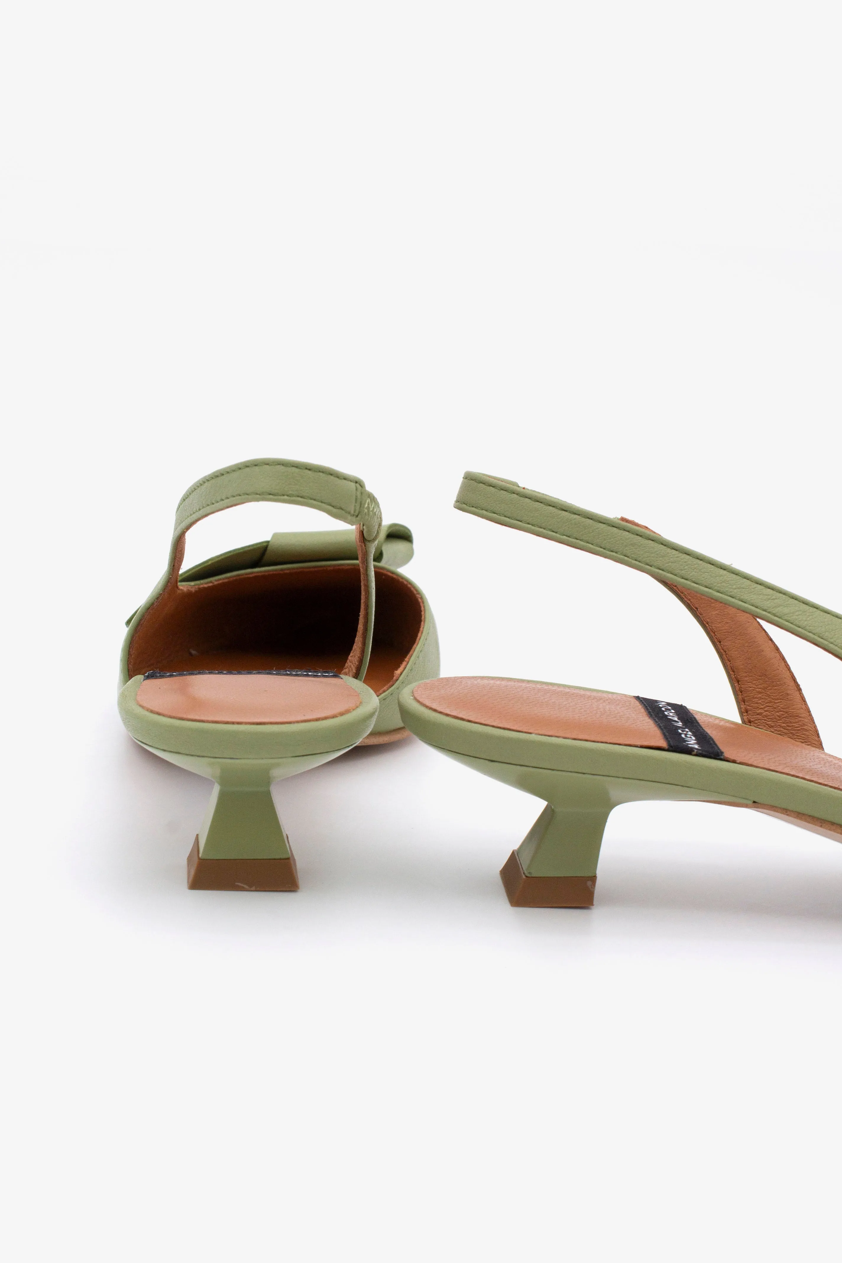 Angel Alarcon Sea Green Kitten Heel Sandal|25055273G