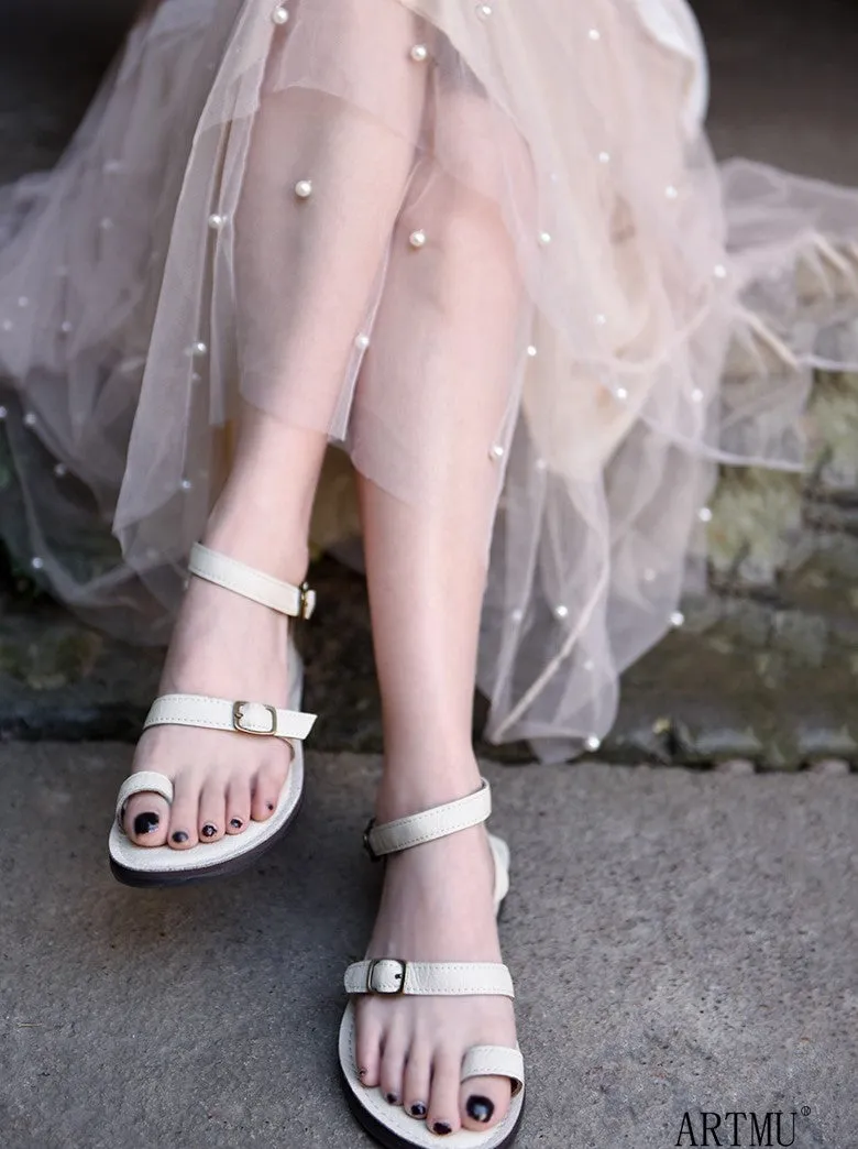 ARTMU LEATHER FLAT BUCKLE SANDALS