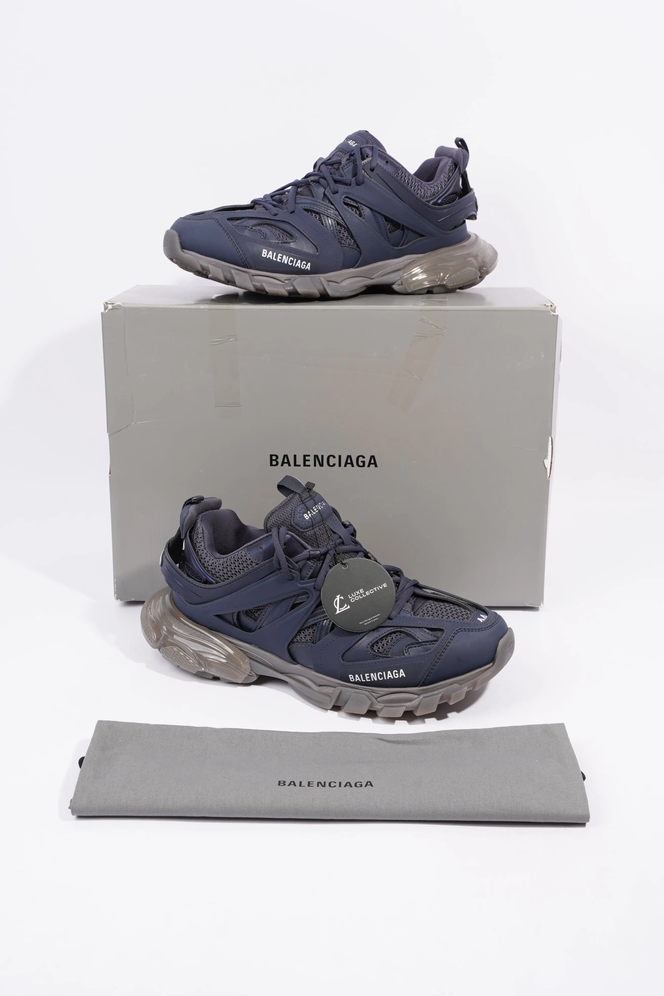 Balenciaga Mens Track Navy / Grey / Clear EU 44 / UK 10