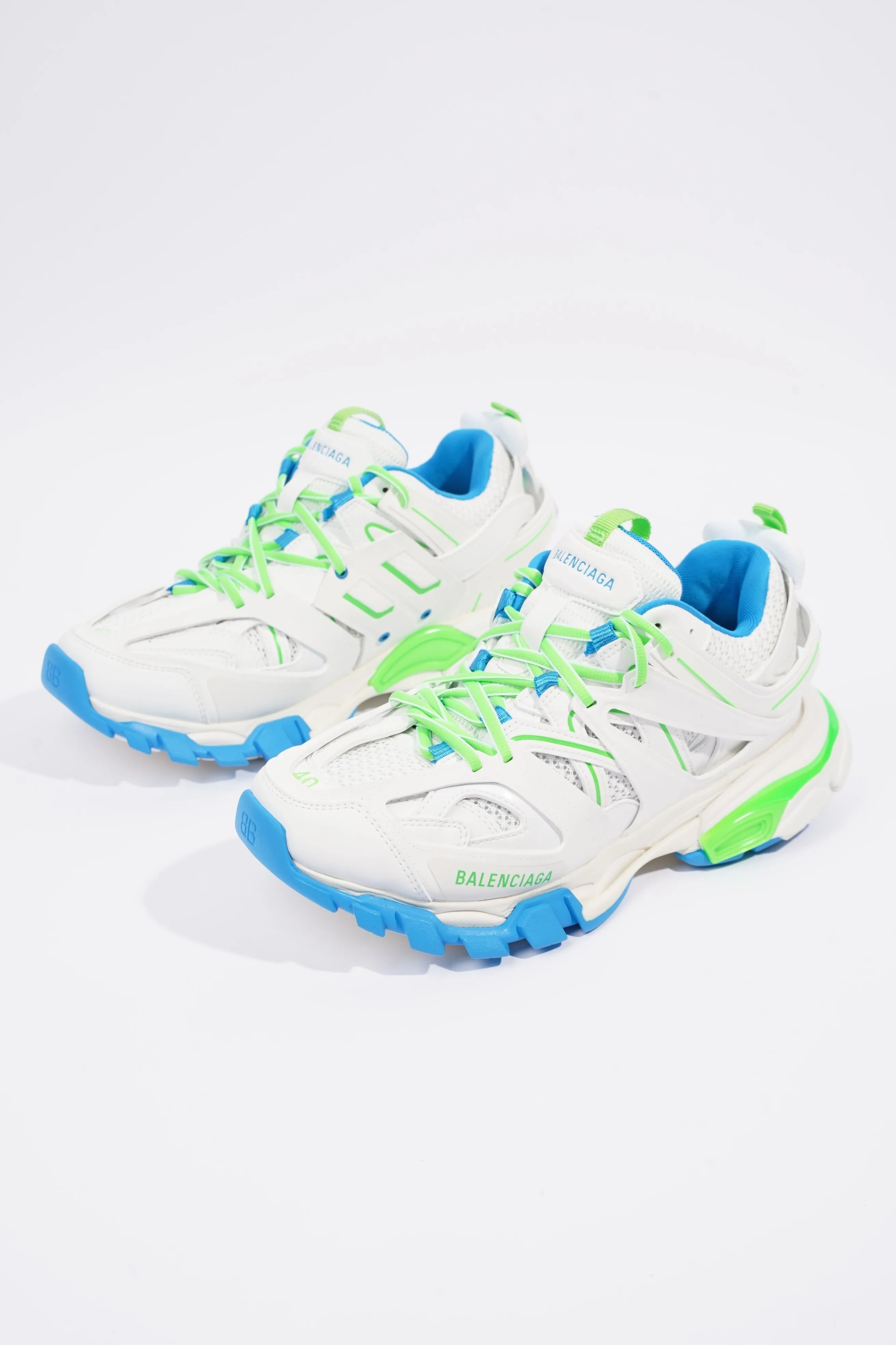 Balenciaga Mens Track White / Green / Blue EU 40 / UK 6