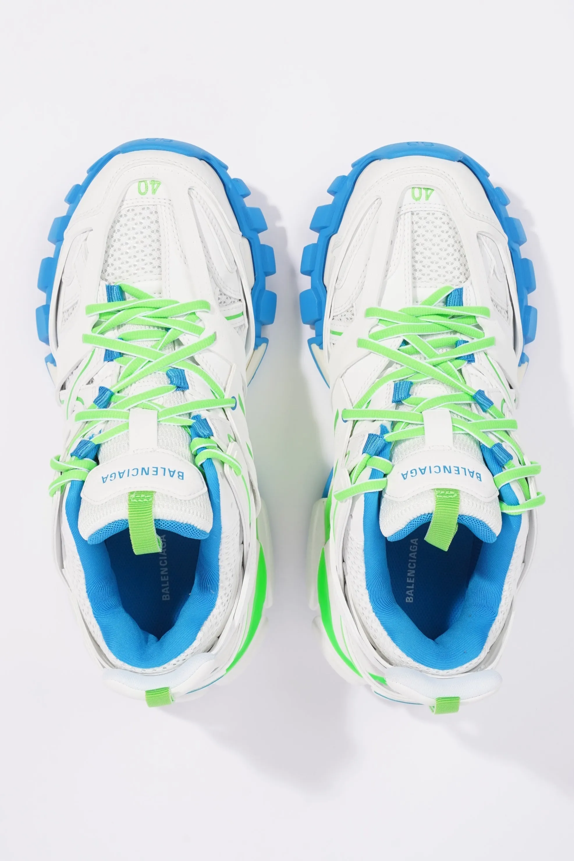 Balenciaga Mens Track White / Green / Blue EU 40 / UK 6