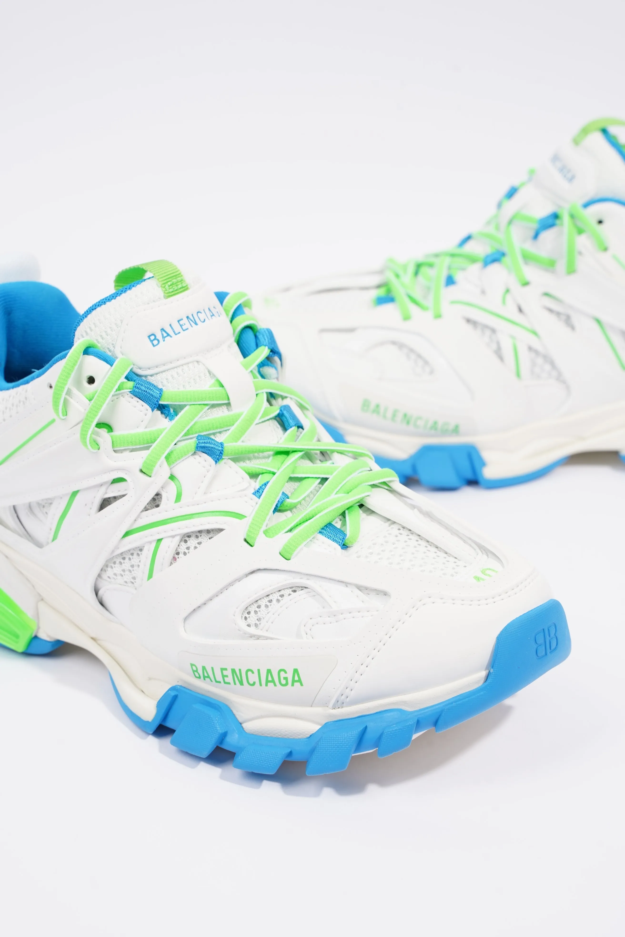 Balenciaga Mens Track White / Green / Blue EU 40 / UK 6