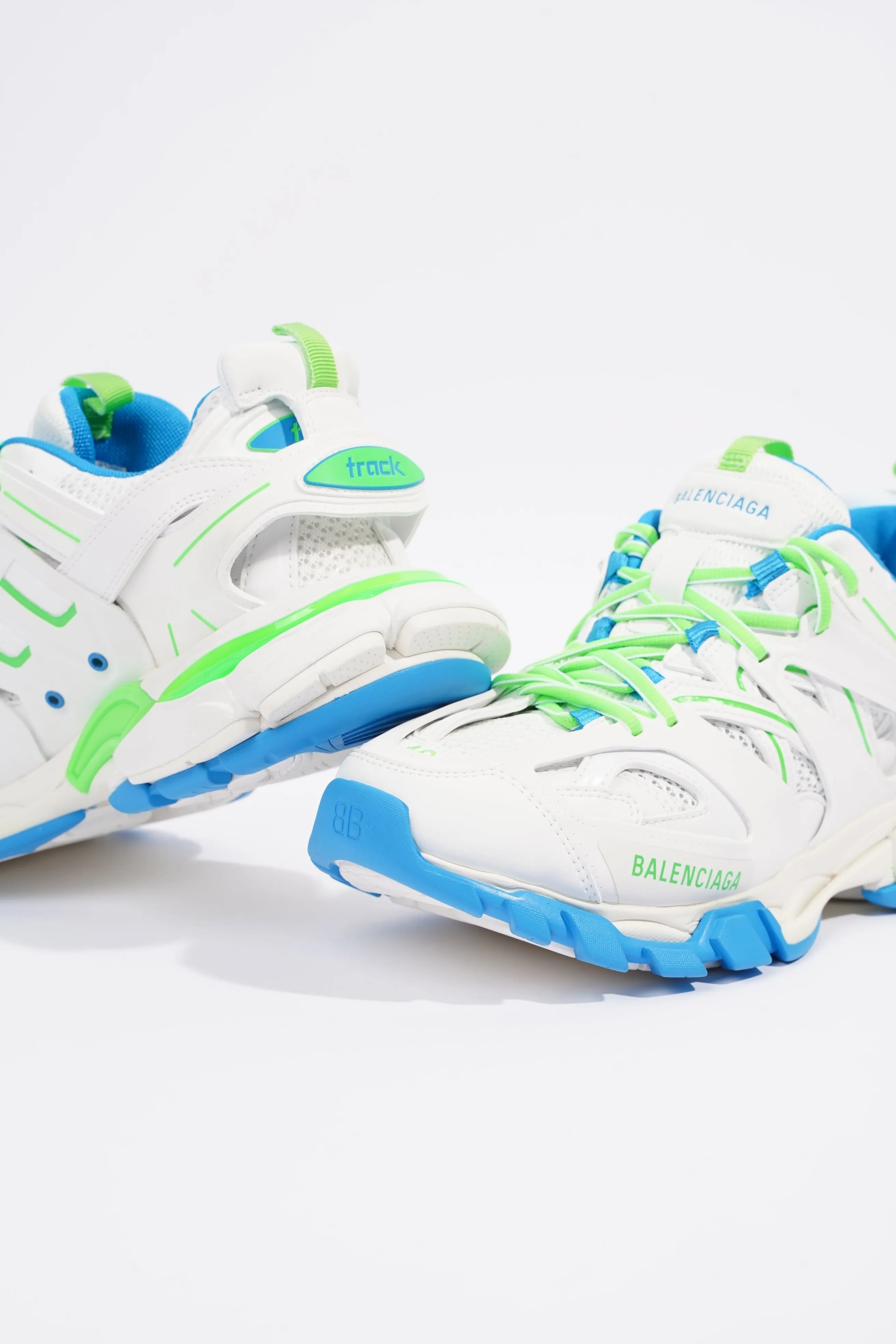 Balenciaga Mens Track White / Green / Blue EU 40 / UK 6