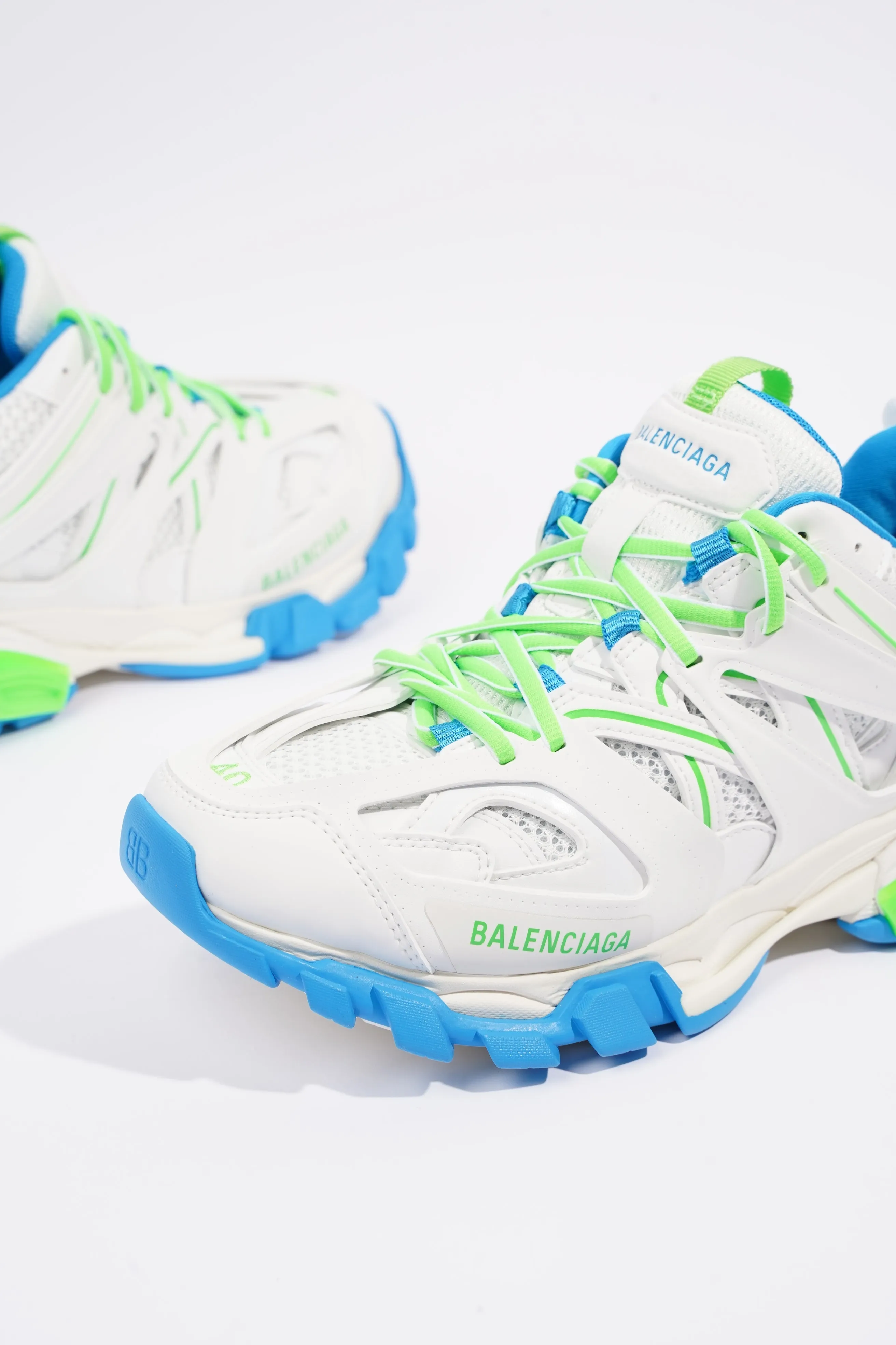 Balenciaga Mens Track White / Green / Blue EU 40 / UK 6