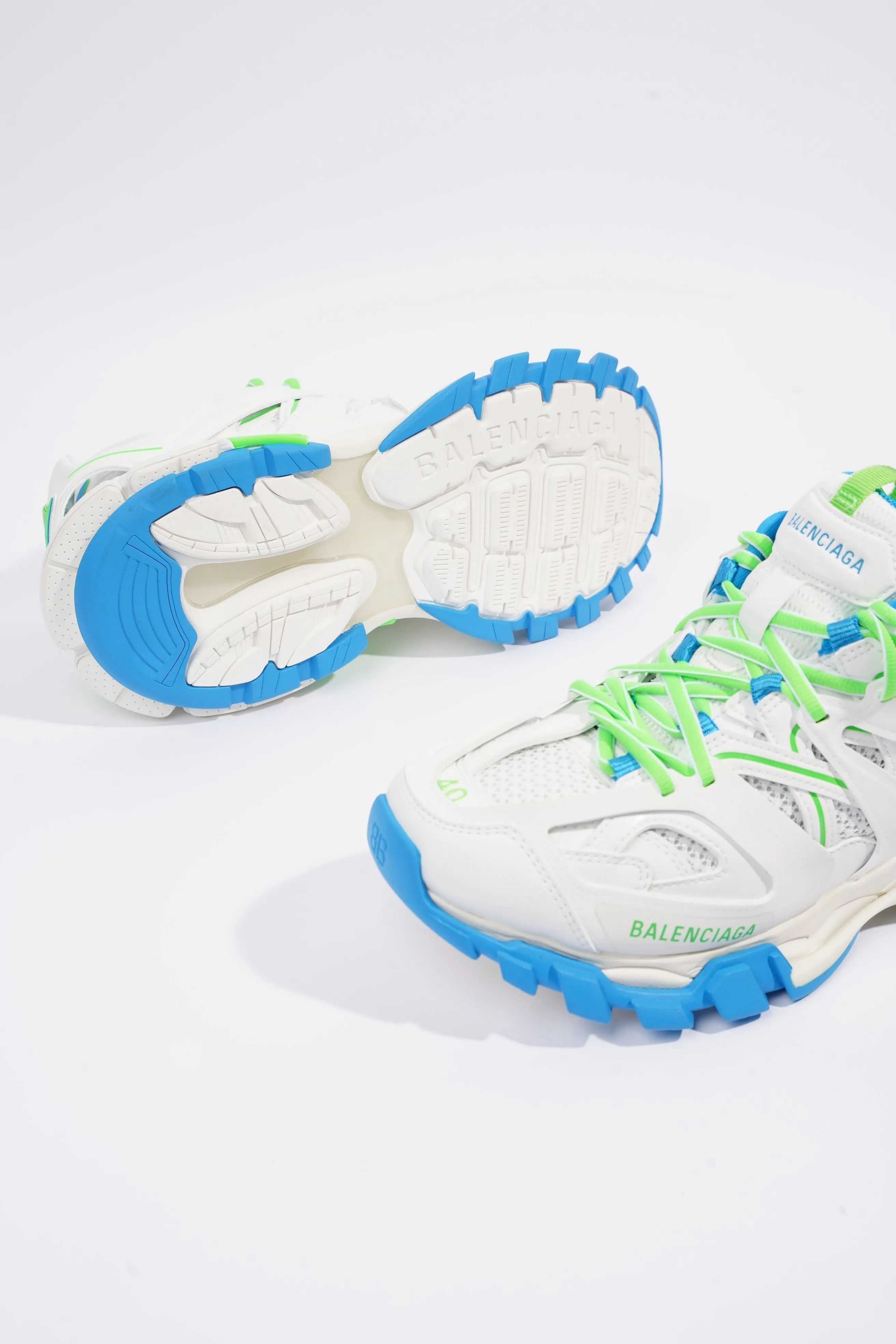 Balenciaga Mens Track White / Green / Blue EU 40 / UK 6