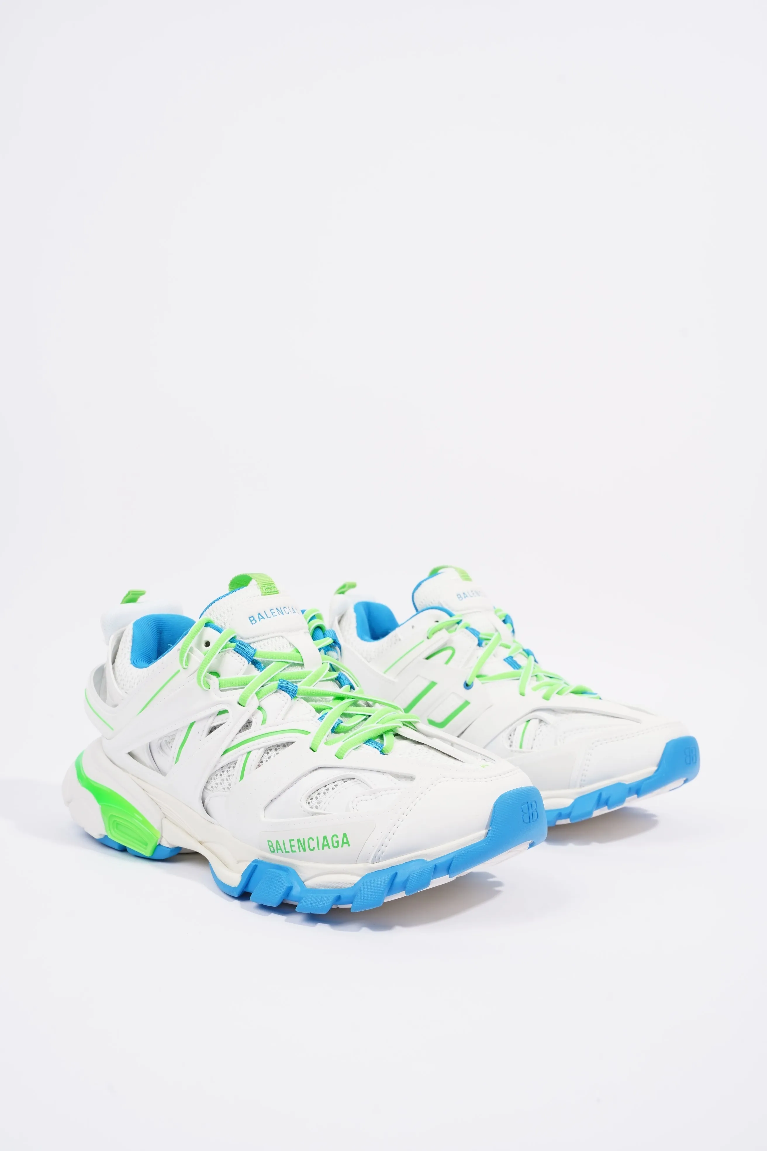 Balenciaga Mens Track White / Green / Blue EU 40 / UK 6