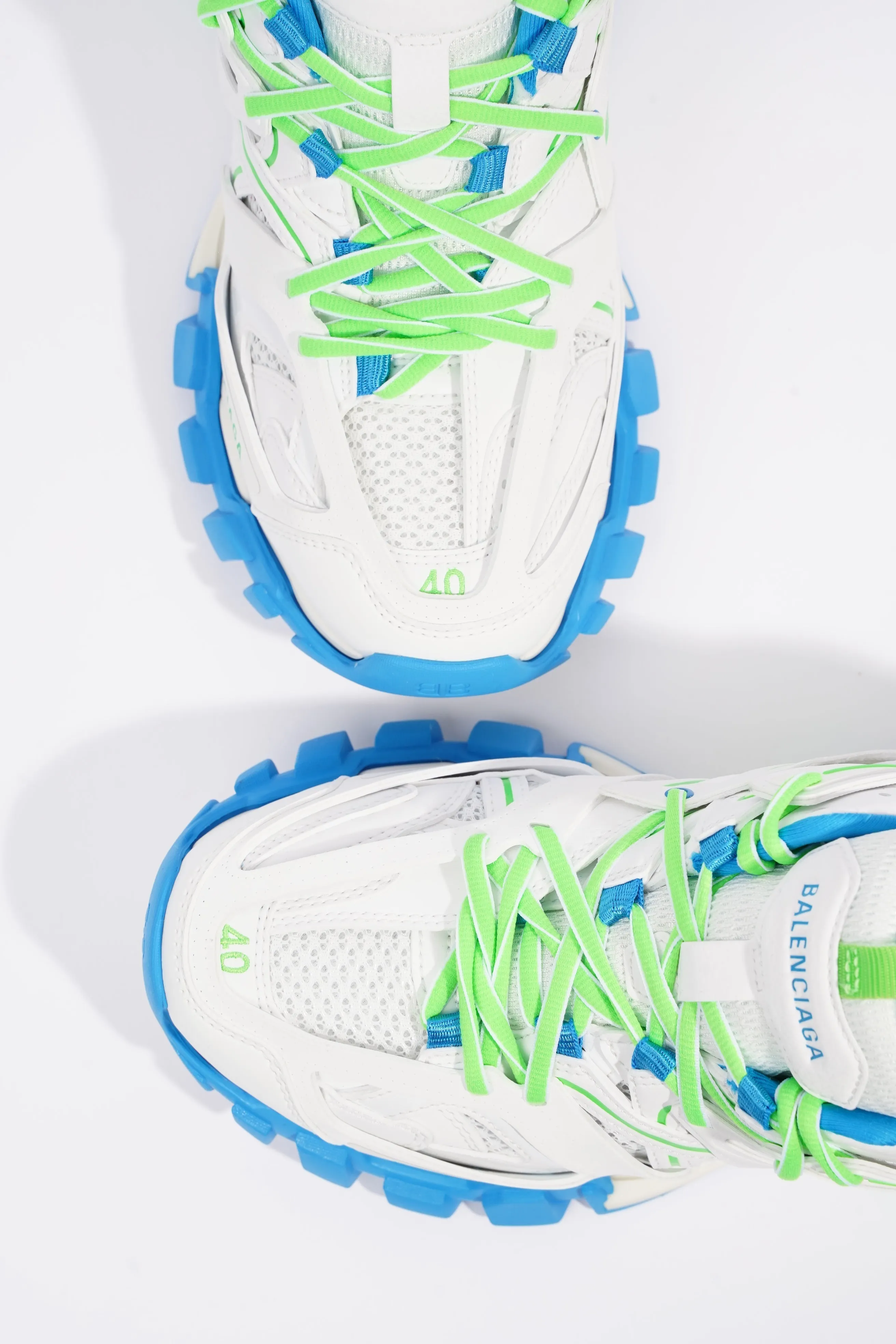 Balenciaga Mens Track White / Green / Blue EU 40 / UK 6