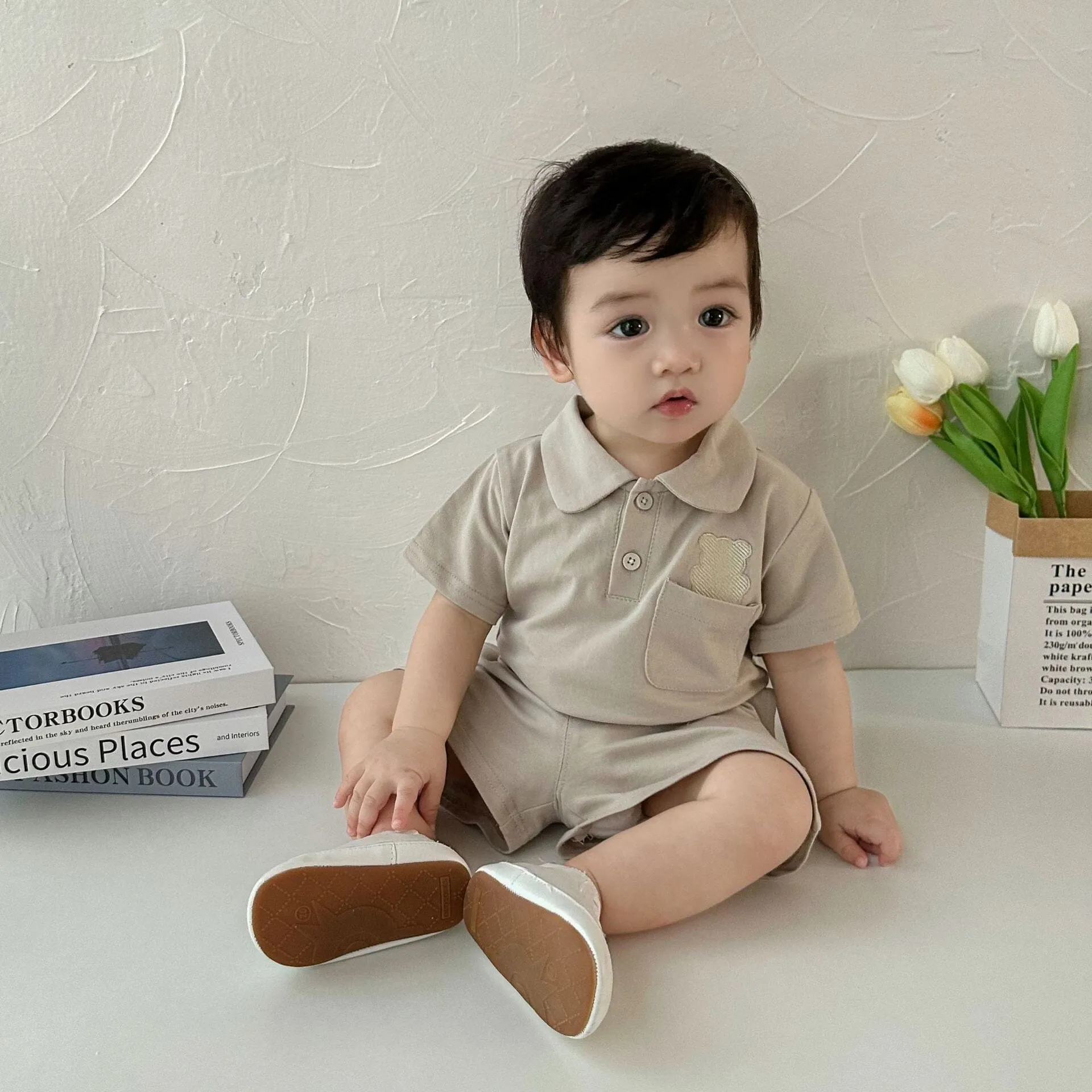 Bear Polo Solid Color Summer Set