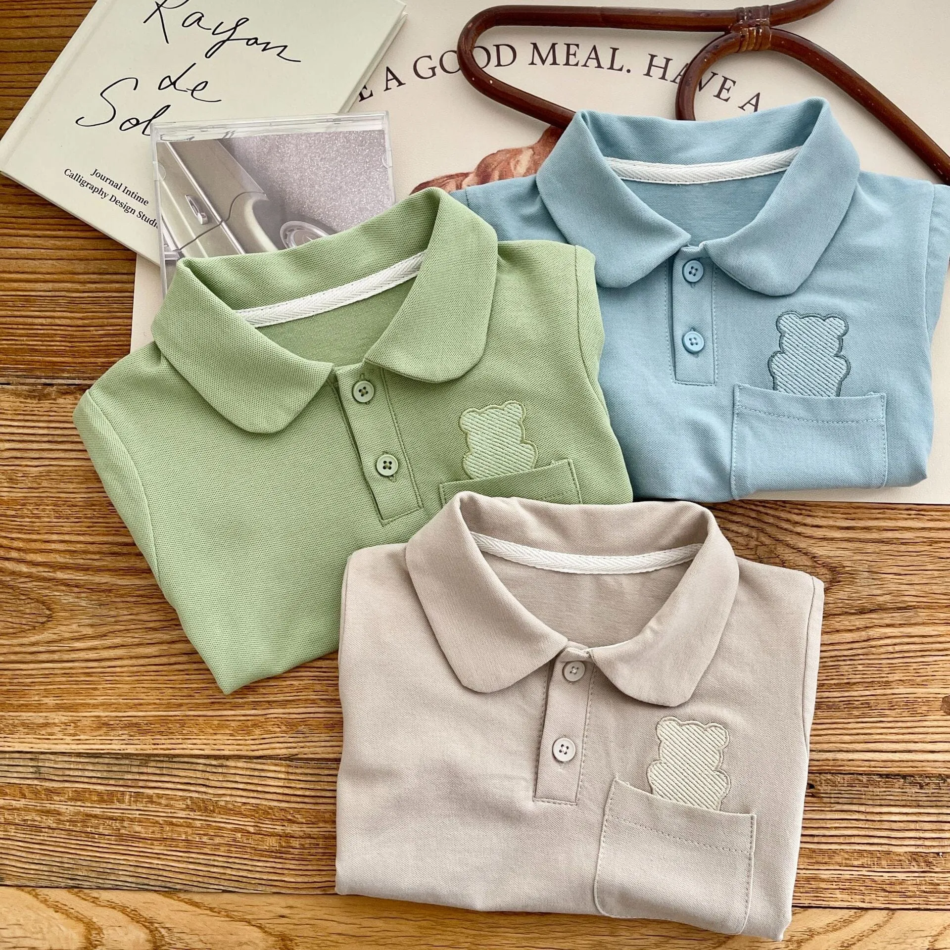 Bear Polo Solid Color Summer Set