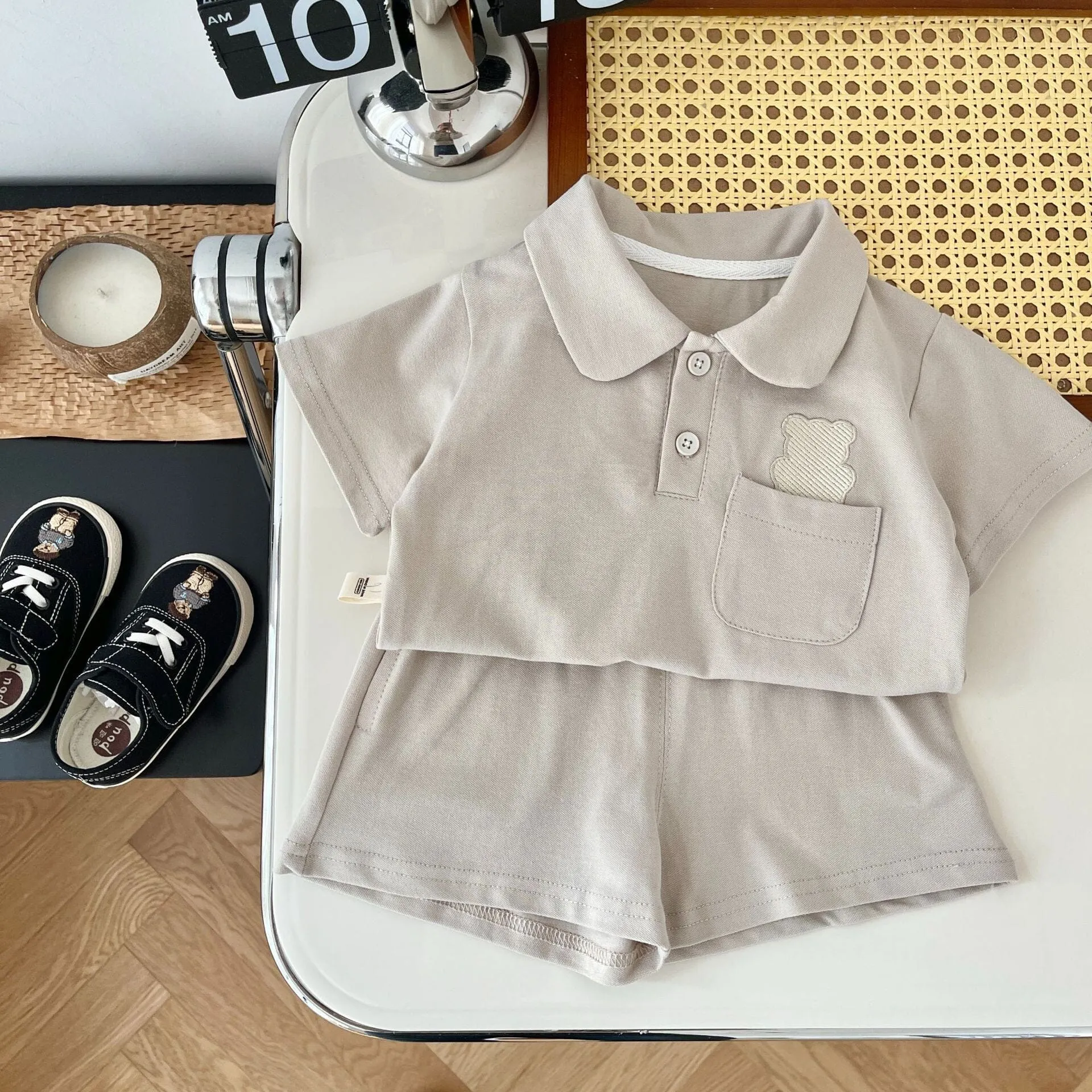 Bear Polo Solid Color Summer Set