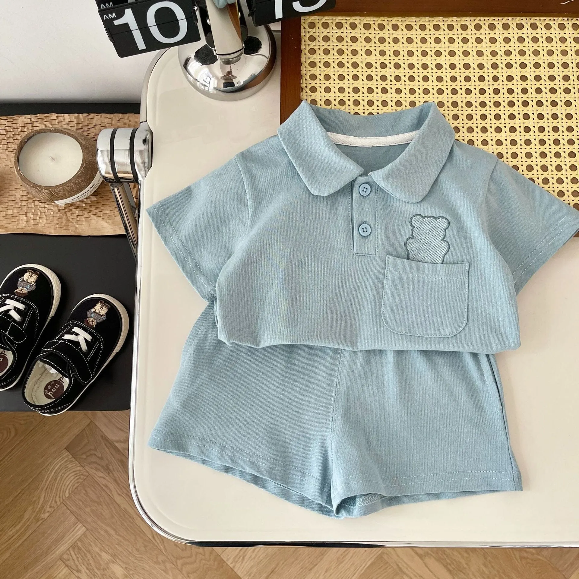 Bear Polo Solid Color Summer Set