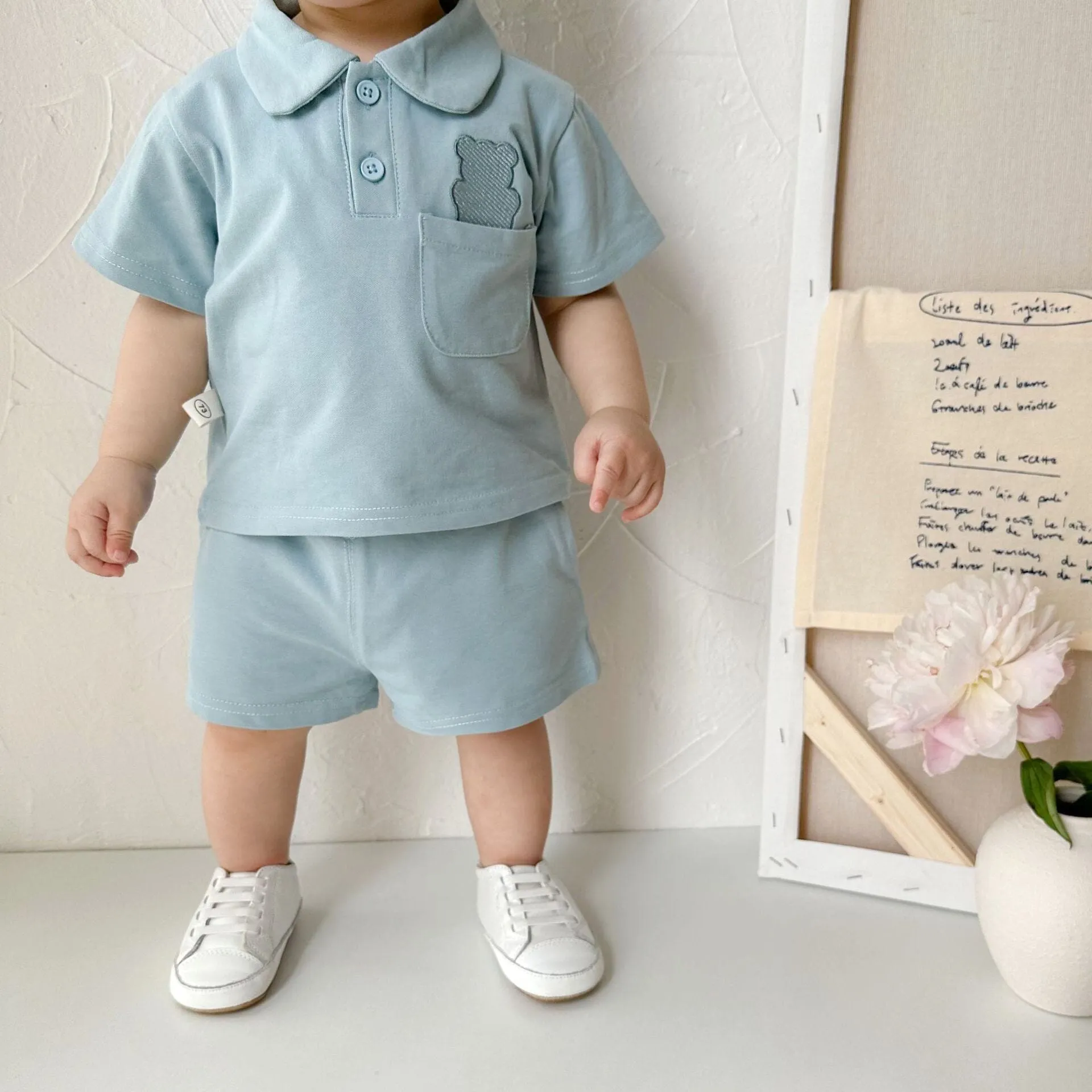 Bear Polo Solid Color Summer Set