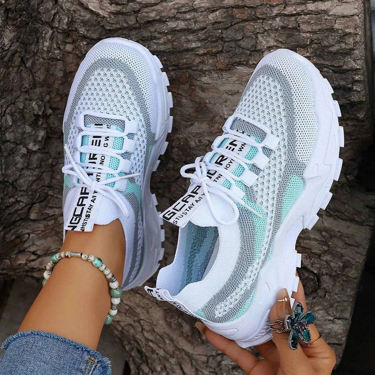 Breathable Women's Colorblock Sneakers