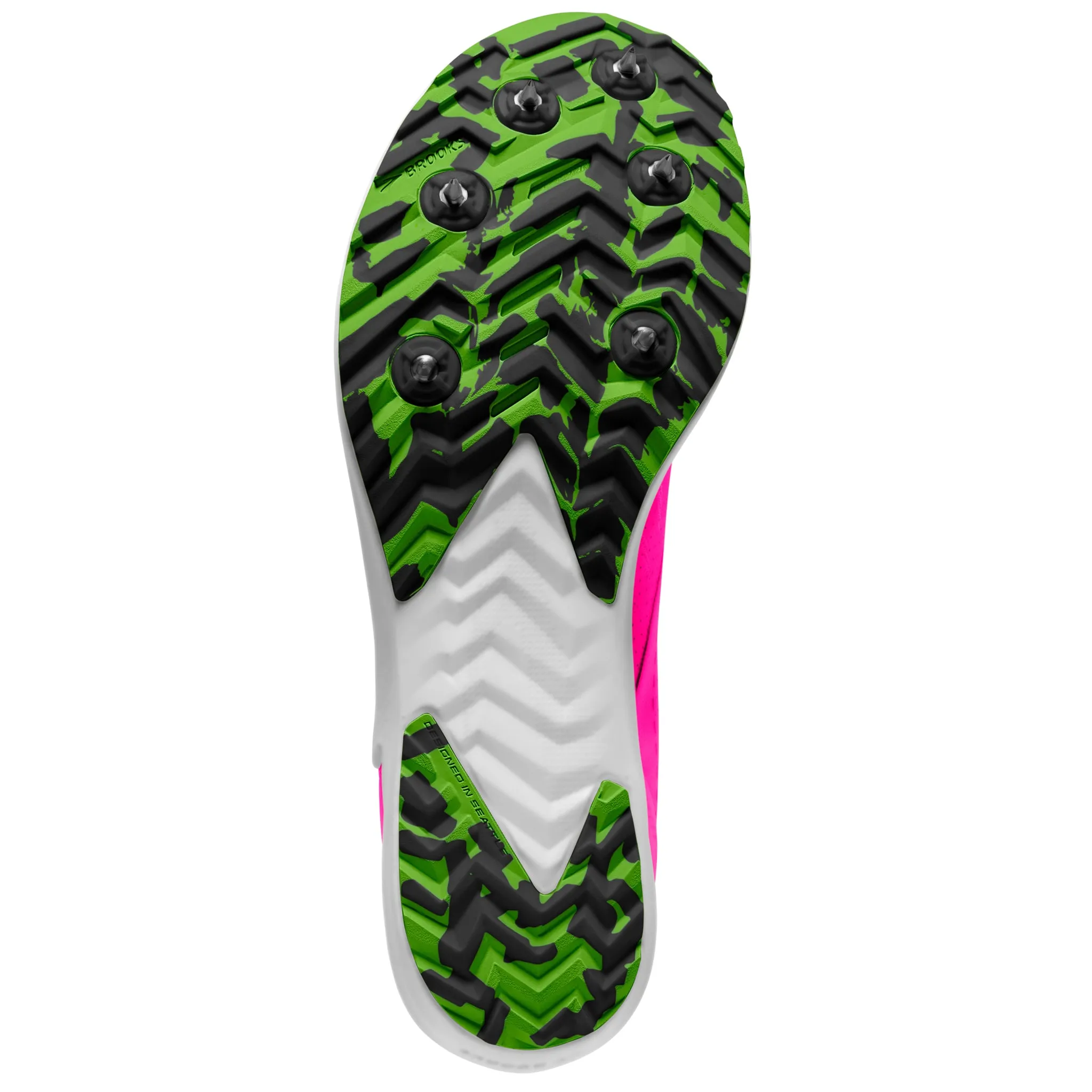 Brooks Draft XC Spikes Unisex Pink Glo Green Black