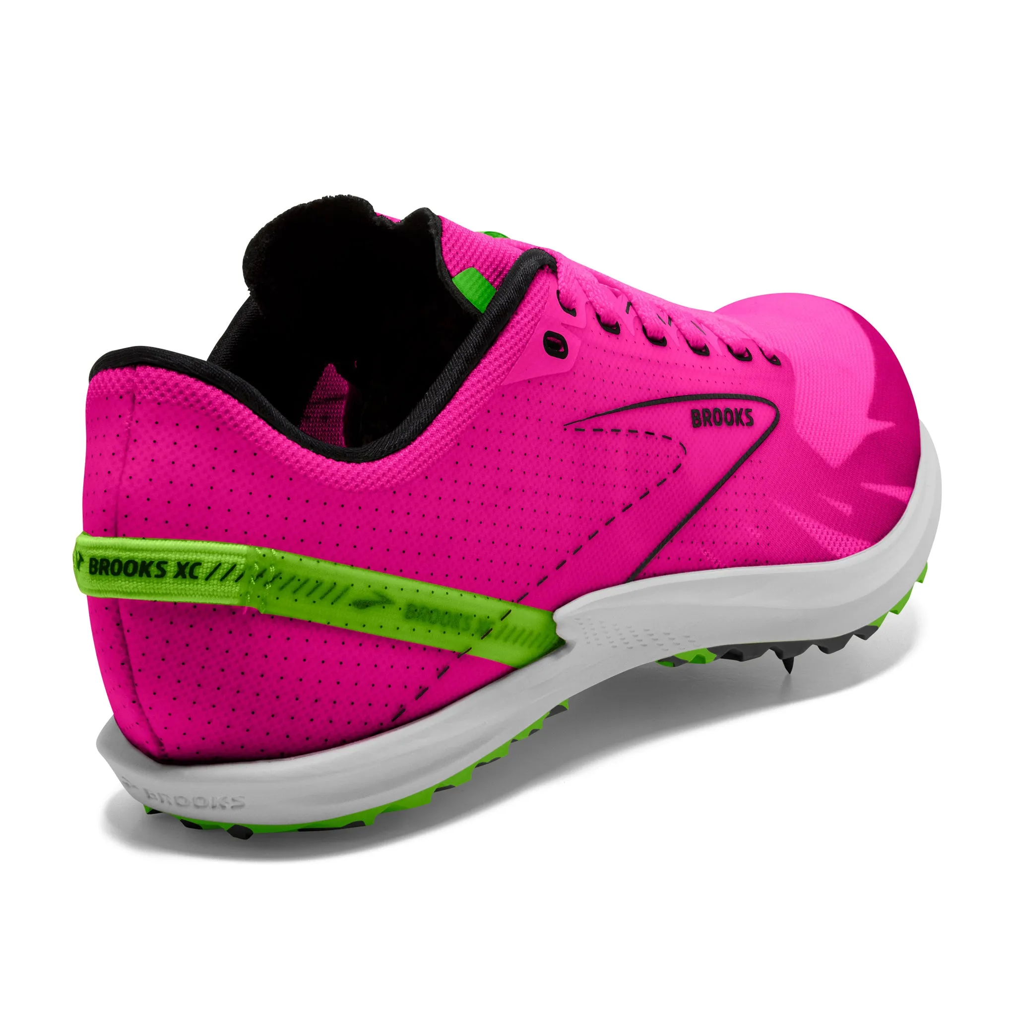Brooks Draft XC Spikes Unisex Pink Glo Green Black