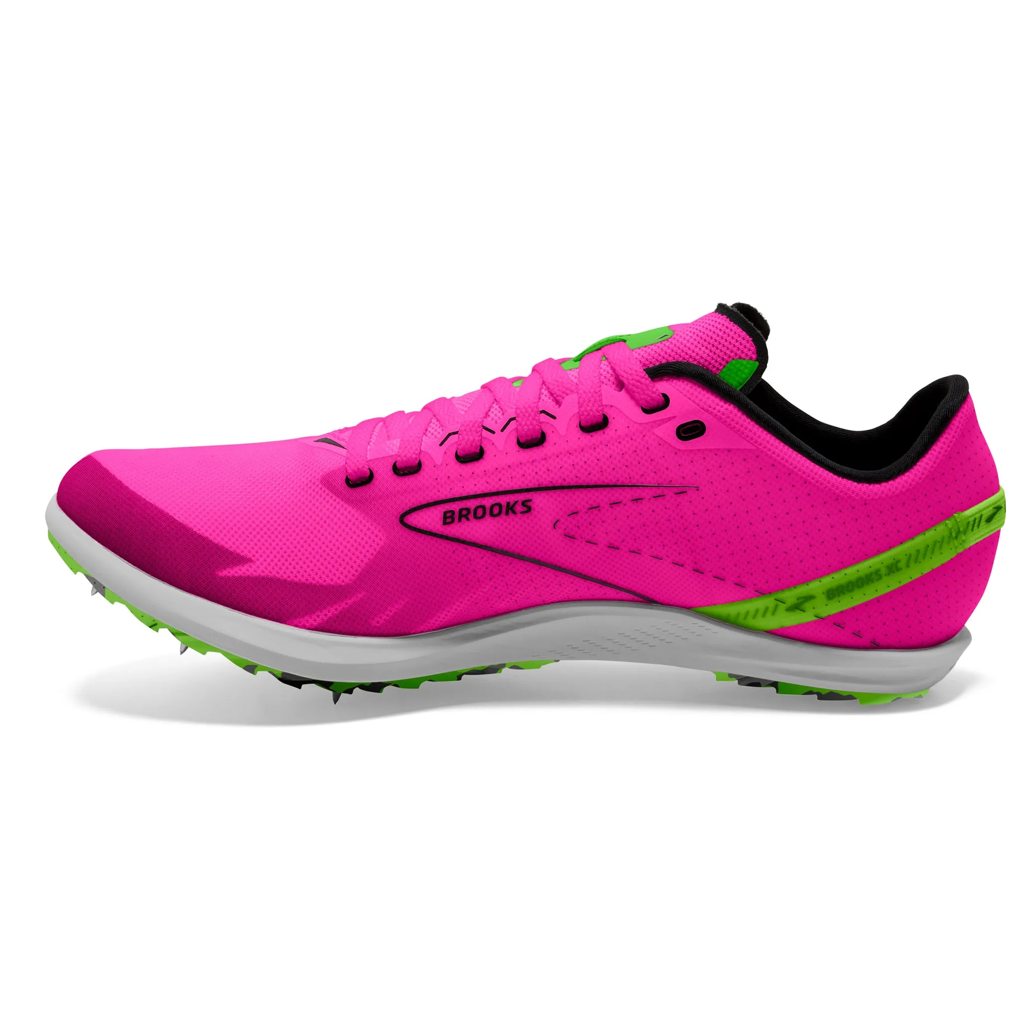 Brooks Draft XC Spikes Unisex Pink Glo Green Black