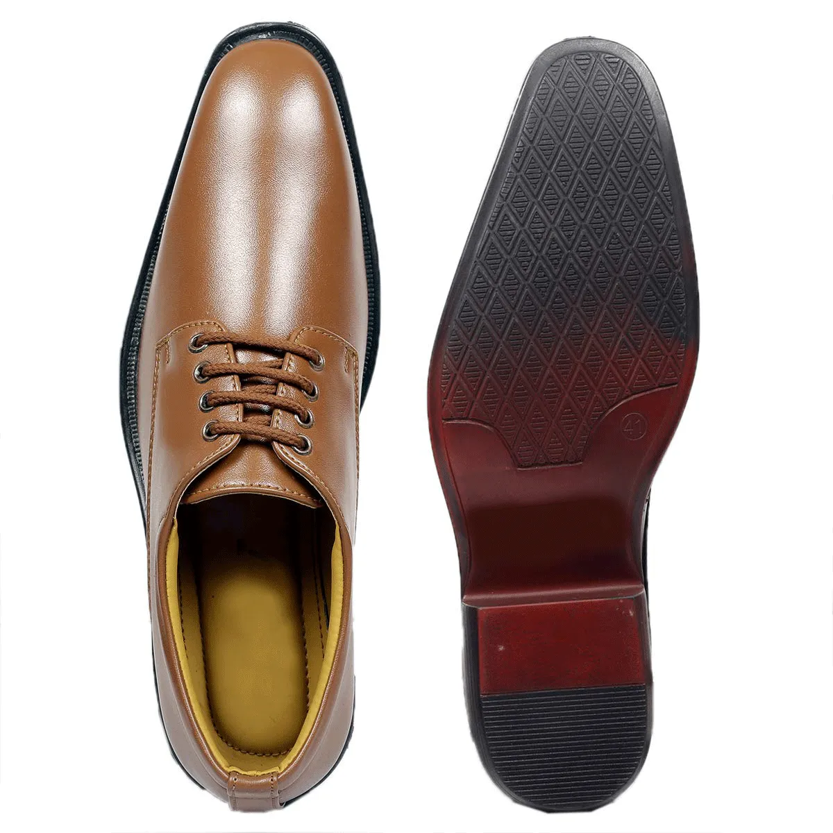 Classic Pattern Height Increasing Tan Casual, Formal Office Wear Derby Shoes-JonasParamount