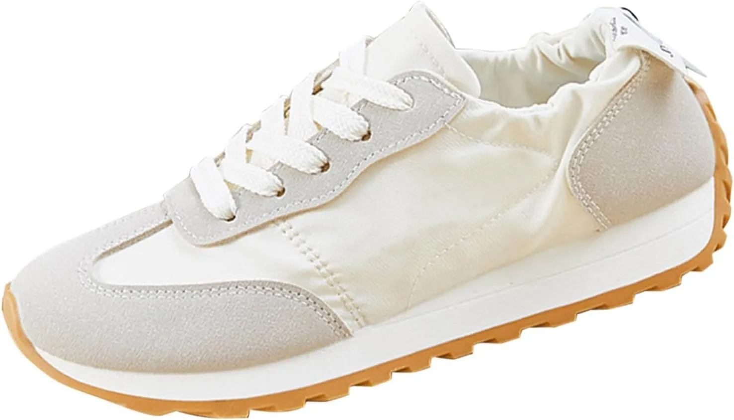 Comfy Shoes for Women, Lace Up Thick Platform Non Slip Sneakers Lightweight Breathable Walking Running Sneakers