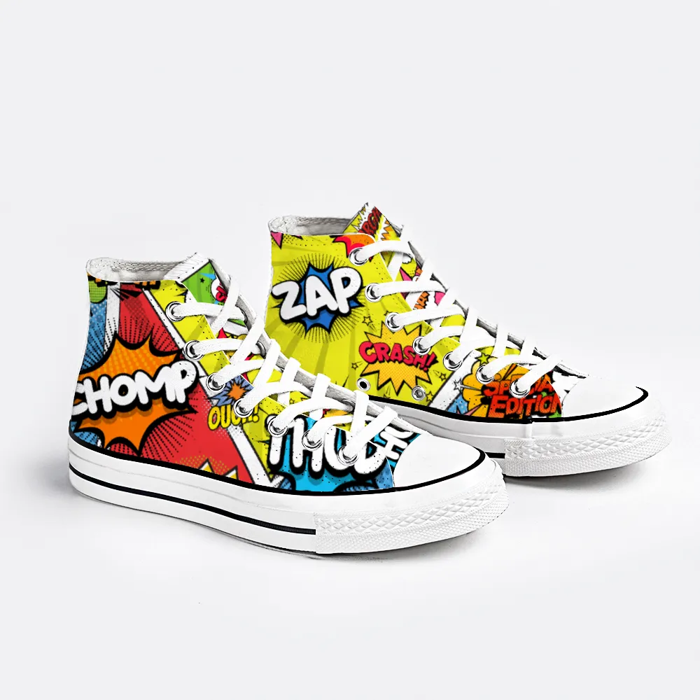 Comic Book Geek Collection - Unisex High Top Canvas Sneakers