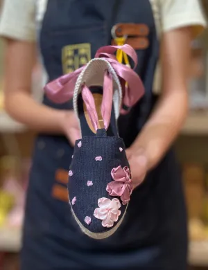 Custom-made Espadrilles Flat Wedge Pink Garden