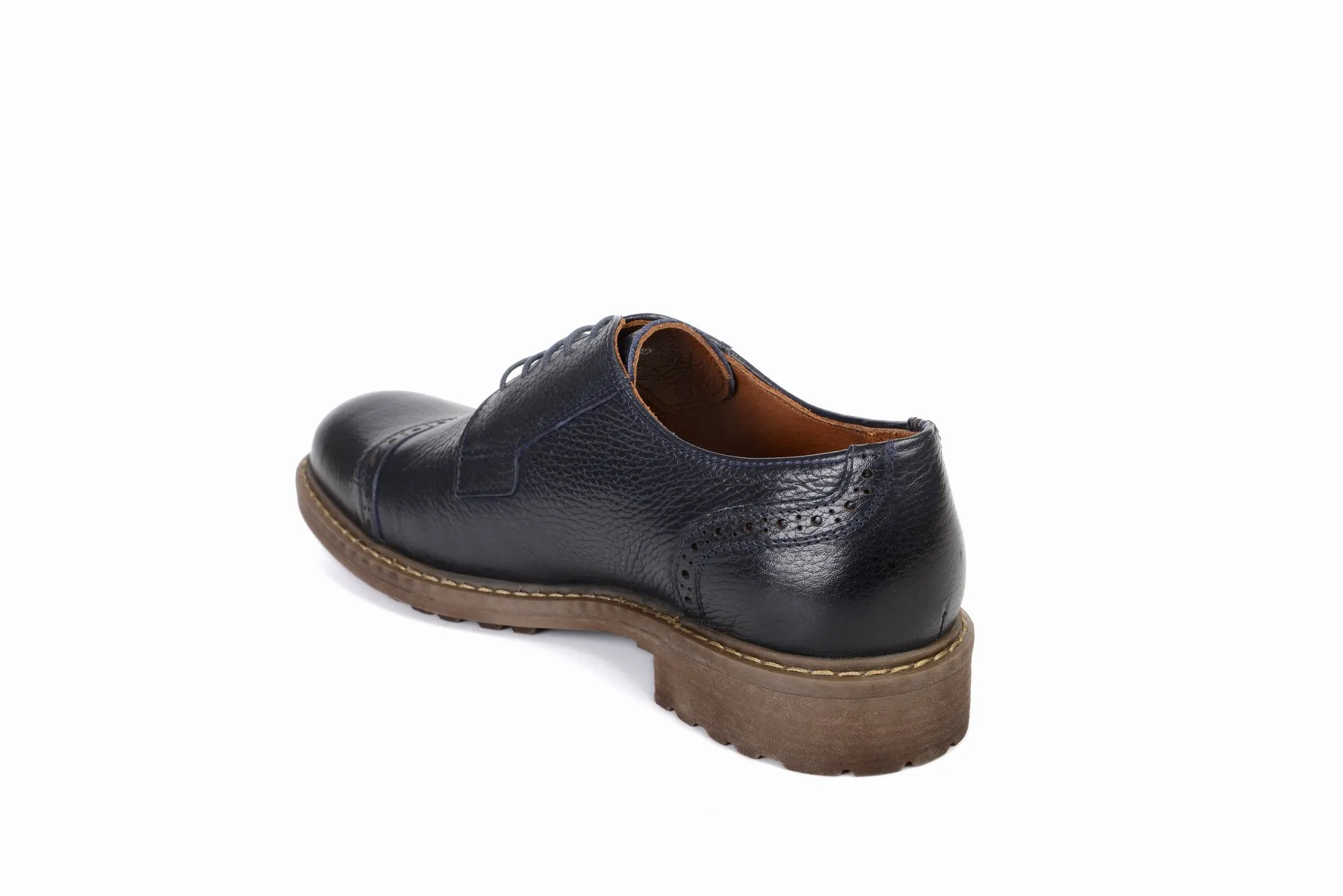 FOOT FEDERATION DERBY CAP-TOE MENS SHOE NAVY BLUE