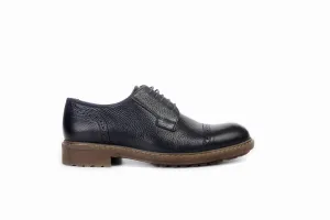 FOOT FEDERATION DERBY CAP-TOE MENS SHOE NAVY BLUE