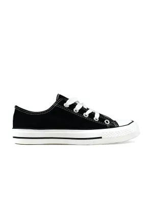 Girls Lace up Canvas Shoes Black