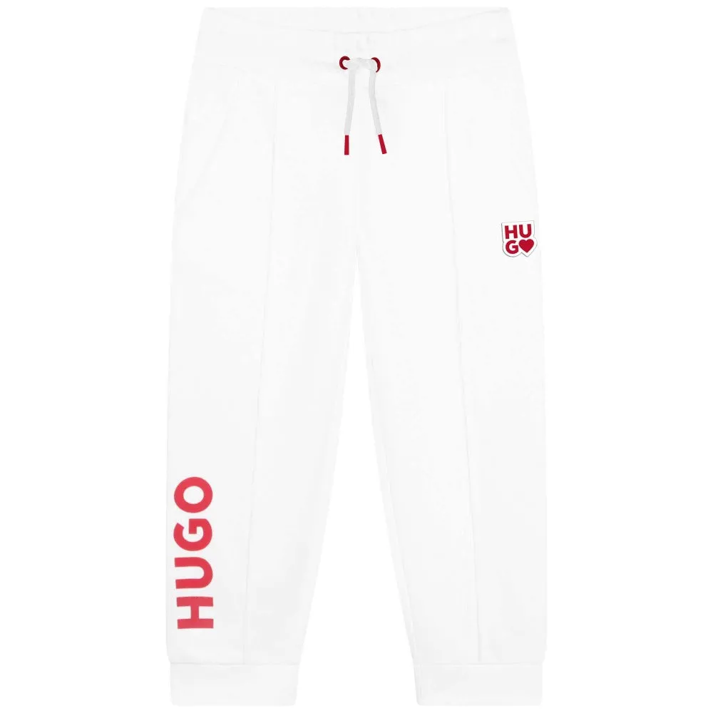Hugo Kids Girls Jogging Bottoms - White