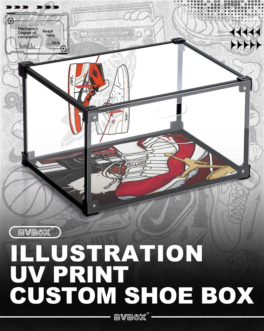ILLUSTRATION UV PRINT CUSTOM SHOE BOX