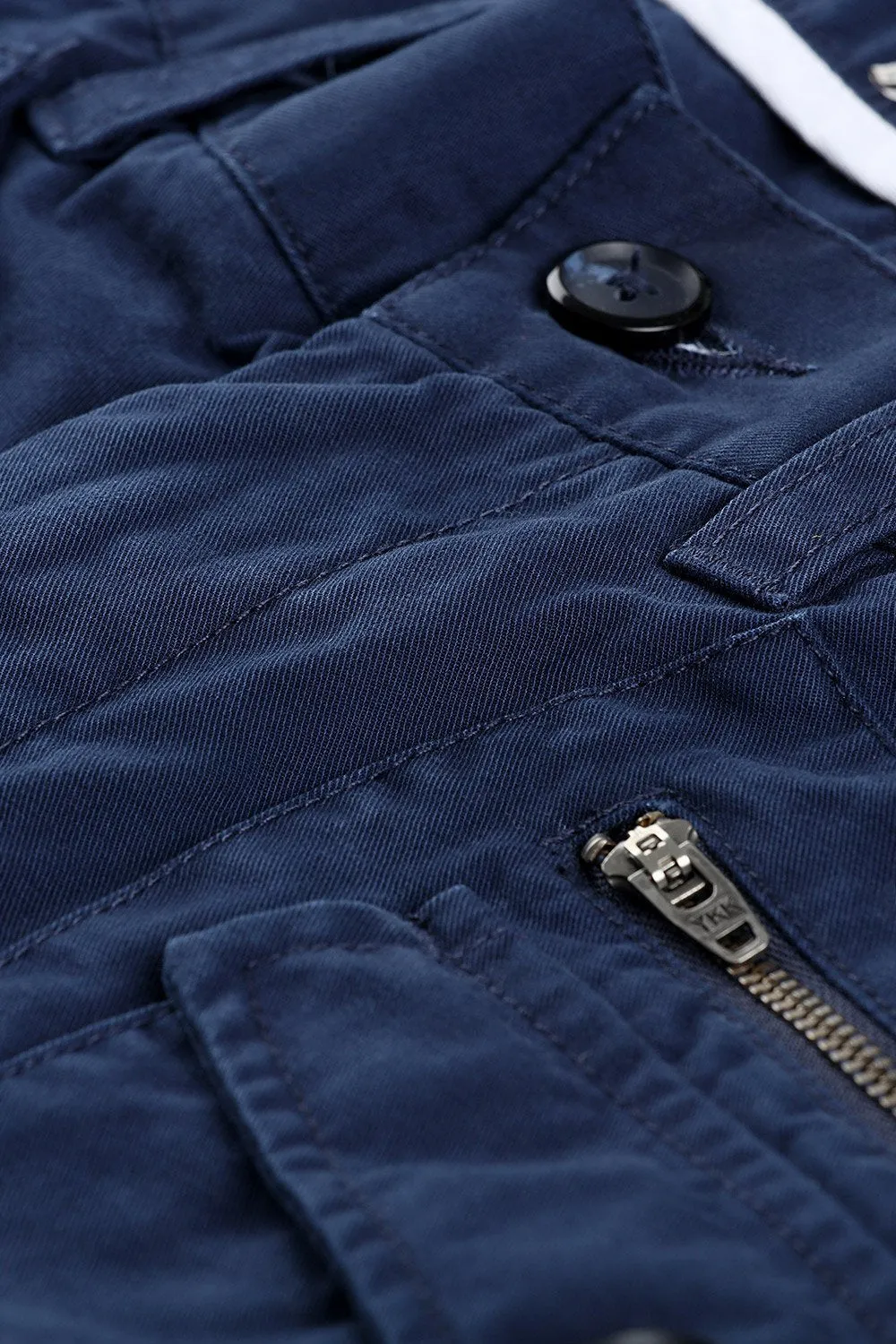 Mens Navy Cuff Jogger Cargo Pants