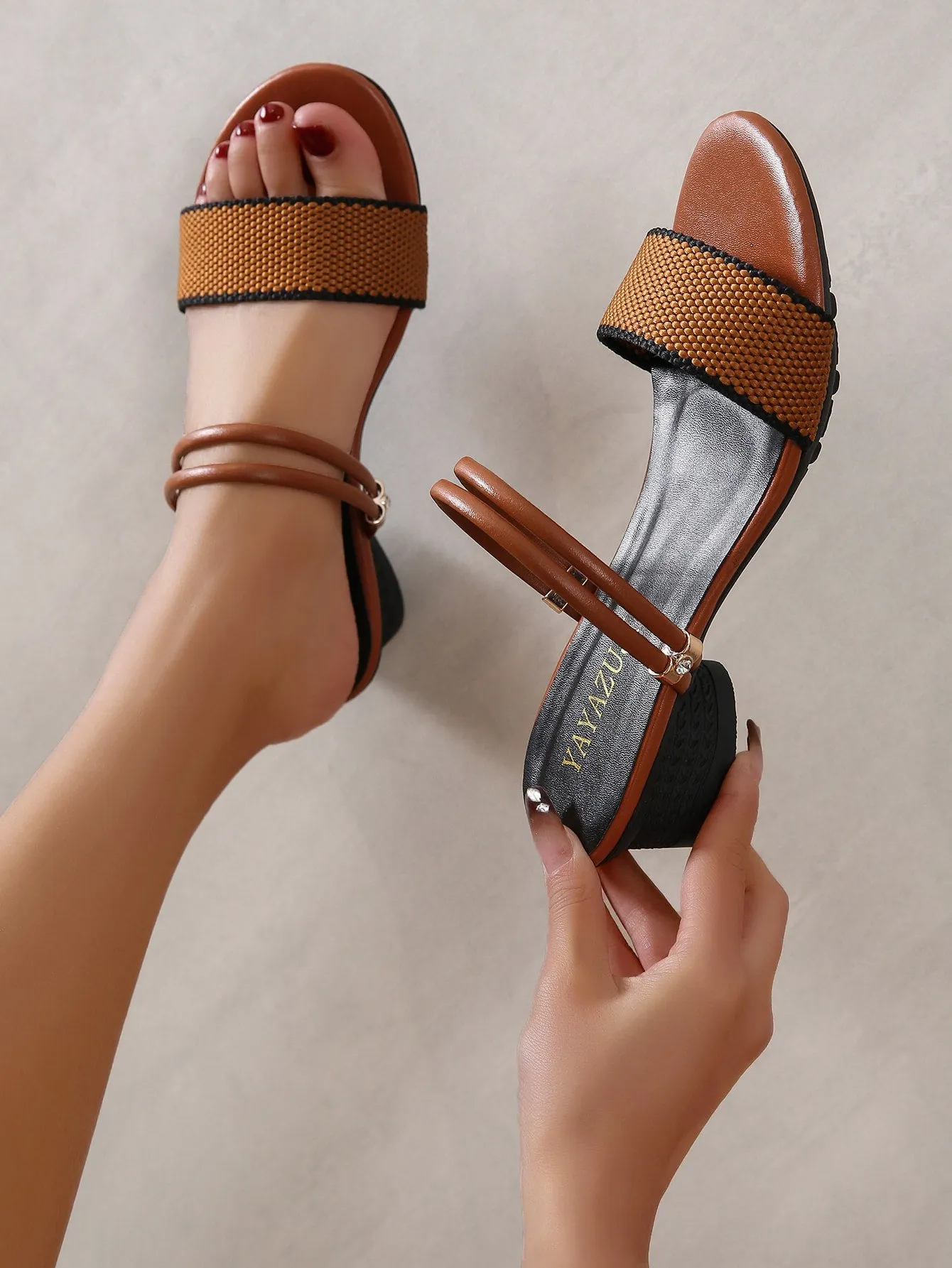 Multi-way Wear Braided Strap Chunky Heeled Sandals