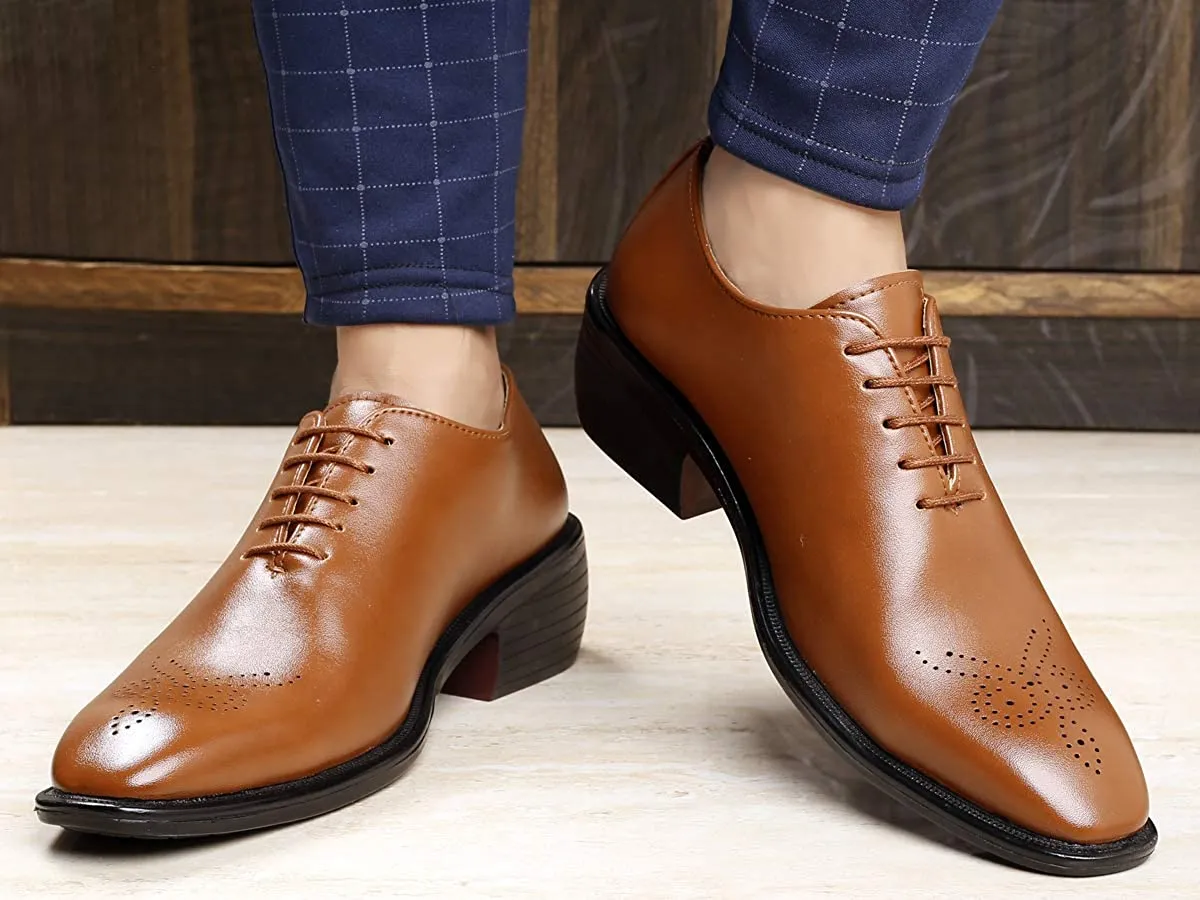 New Arrival Tan Height Increasing Casual, Formal And Party Wear Shoes-JonasParamount