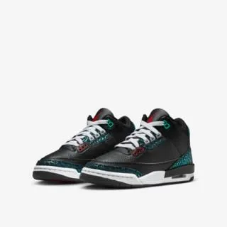 Nike Kid's Jordan 3 Retro GS Shoes - Black / Hyper Jade