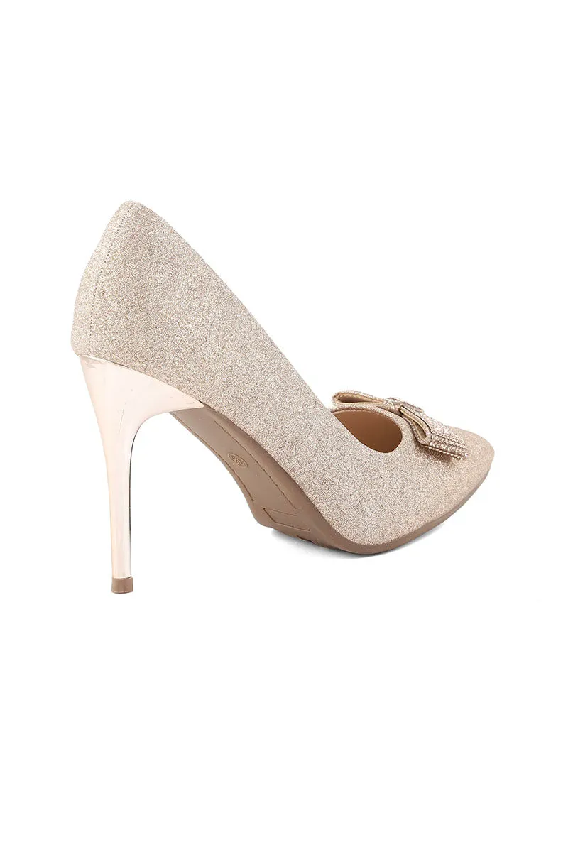 Party Wear Court Shoes I44454-Peach