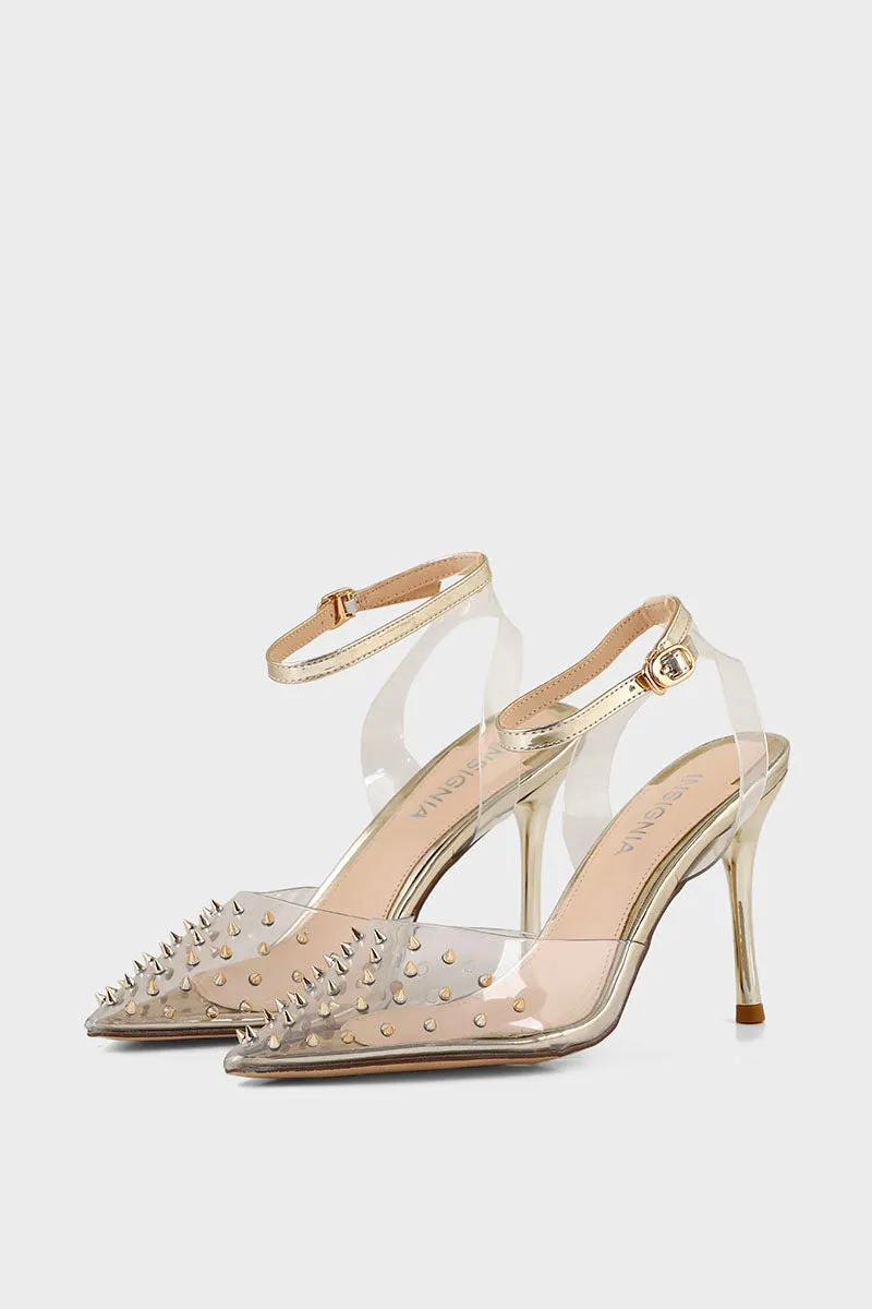 Party Wear Sling Back I47128-Golden