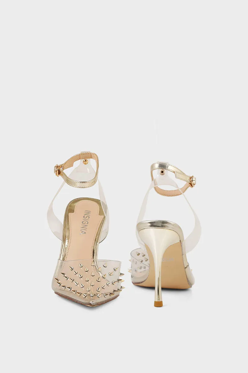 Party Wear Sling Back I47128-Golden