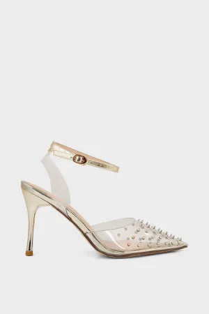 Party Wear Sling Back I47128-Golden