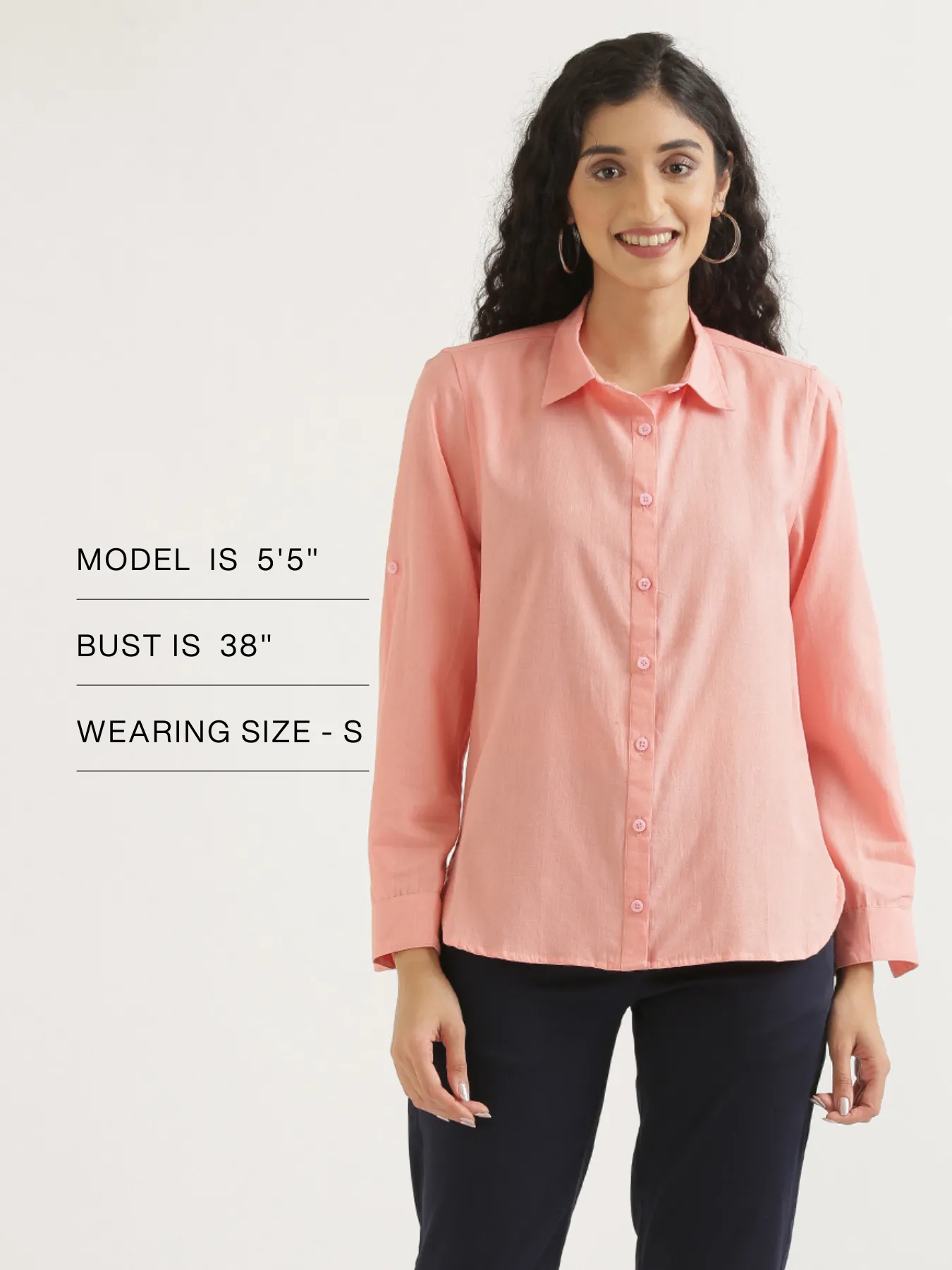 Peach Airy-Linen Shirt