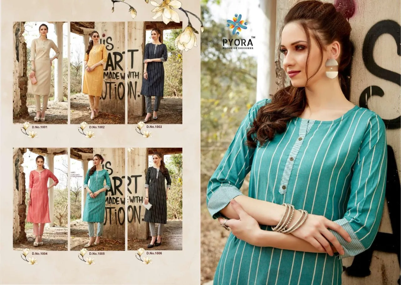 Pyora Presents Victory Vol 1 Cotton Casual Wear Kurtis Collection