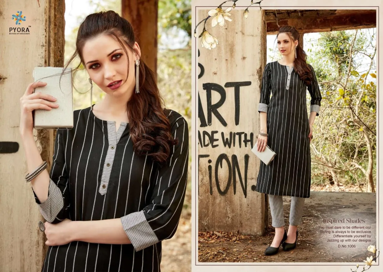 Pyora Presents Victory Vol 1 Cotton Casual Wear Kurtis Collection