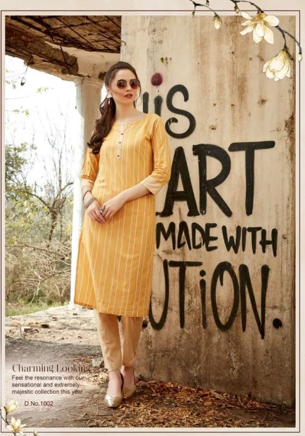 Pyora Presents Victory Vol 1 Cotton Casual Wear Kurtis Collection