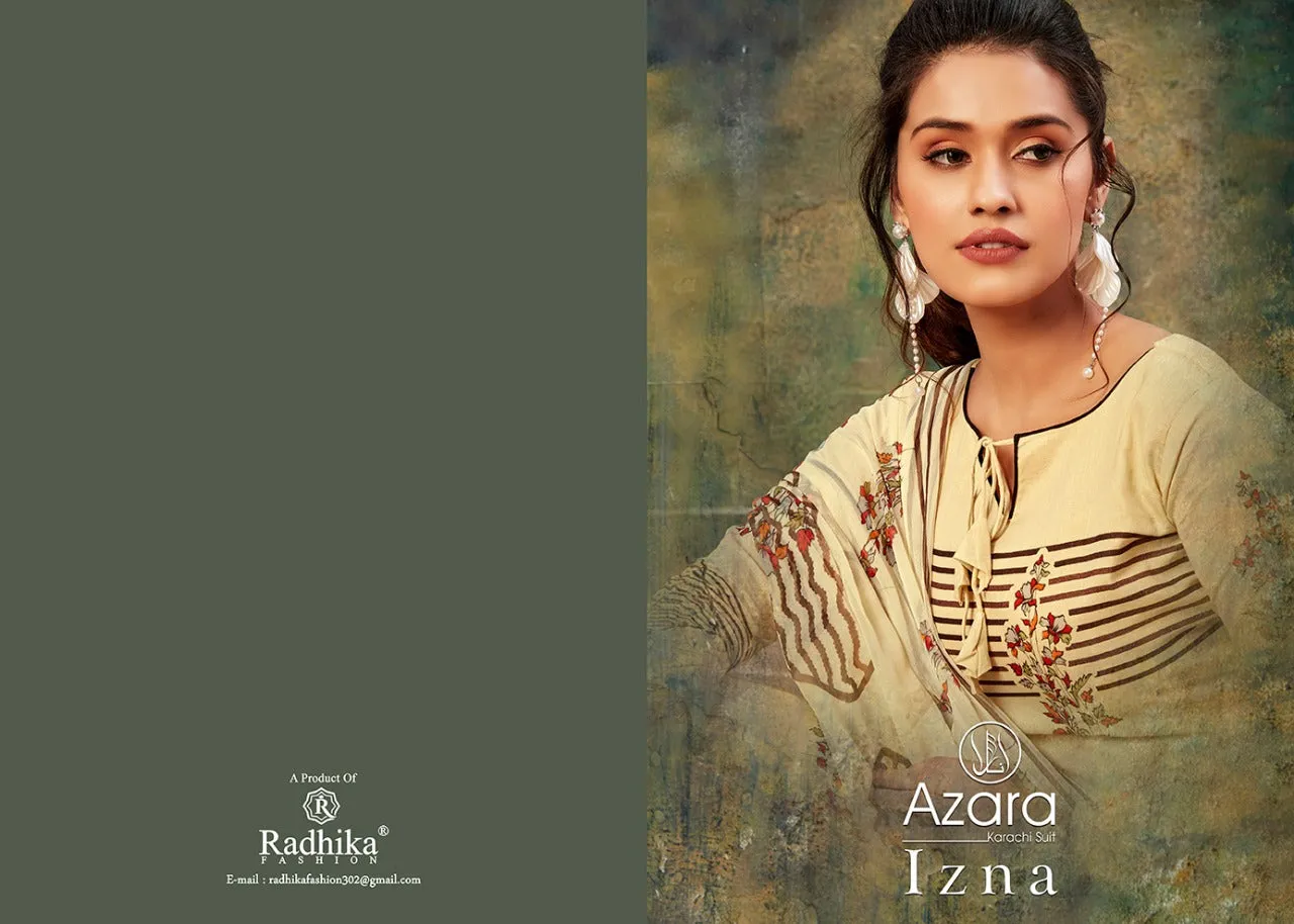 Radhika Fashion Presents Izna Lawn Cotton Casual Wear Salwar Kameez