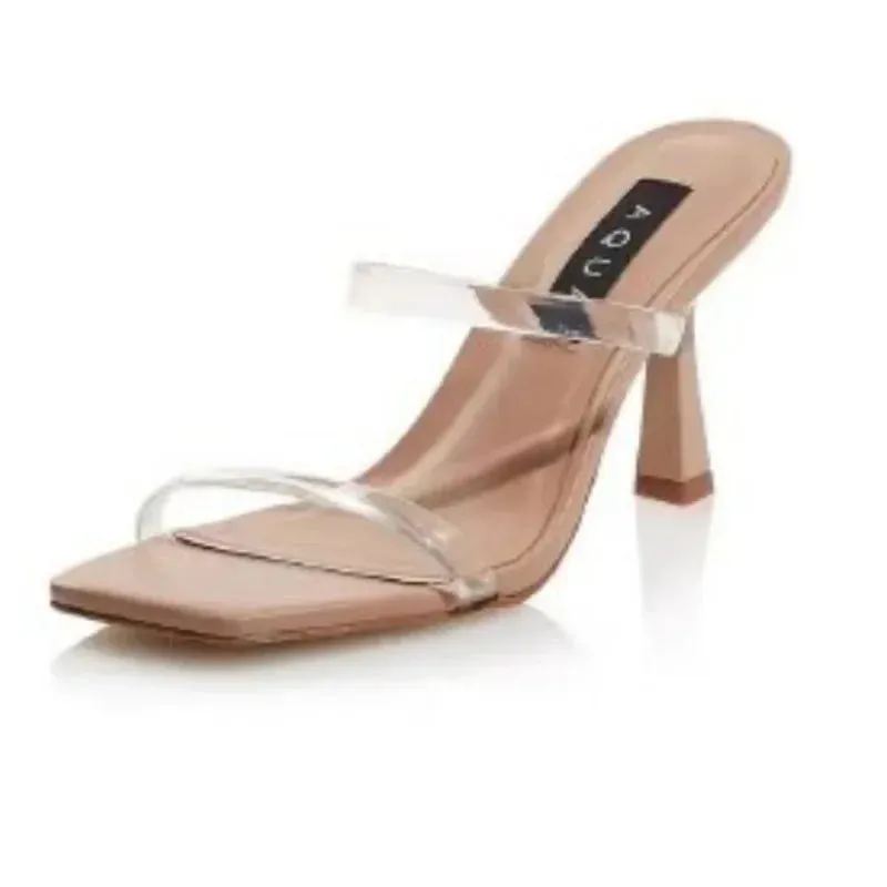 Square Toe Thin Heels Women's Sandals